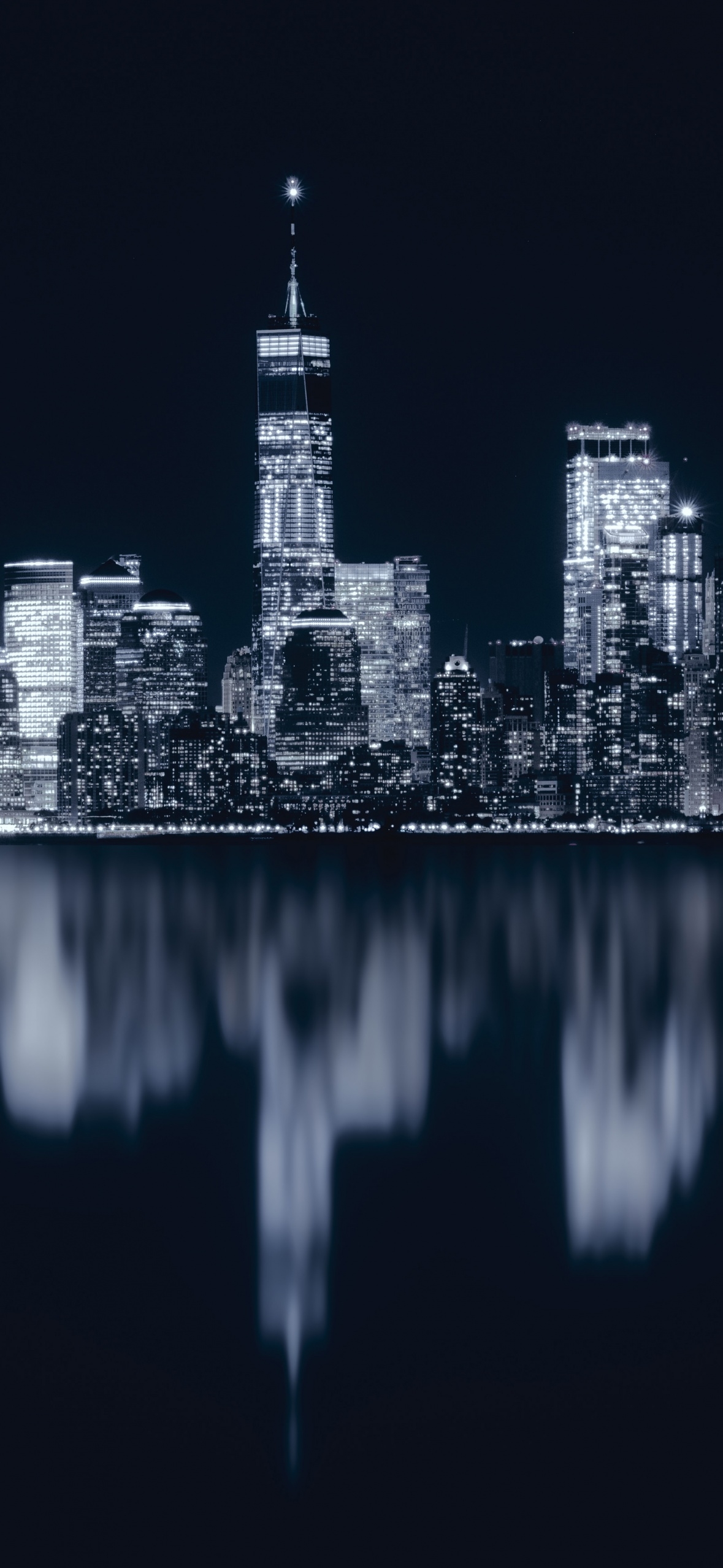 1180x2560 New York City Wallpaper 4K, Night, Cityscape, City lights, Phone