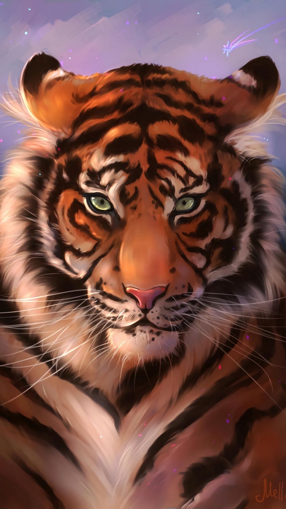 940x1670 Wallpaper Tiger, Muzzle, Art, Predator, Striped 6 Tiger, Phone