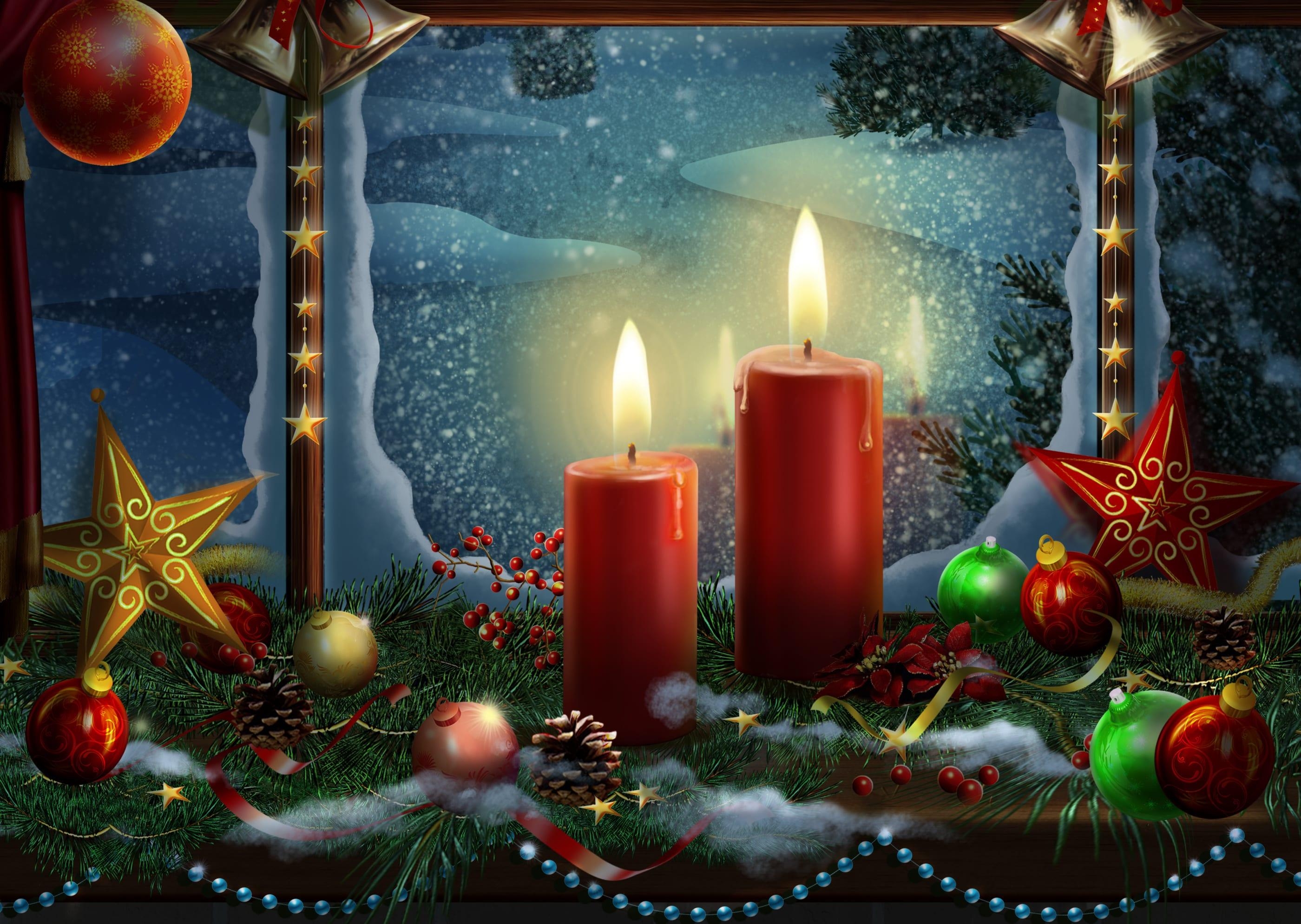 2800x1990 Christmas Decoration Candle Lights Wallpaper and Free Stock, Desktop