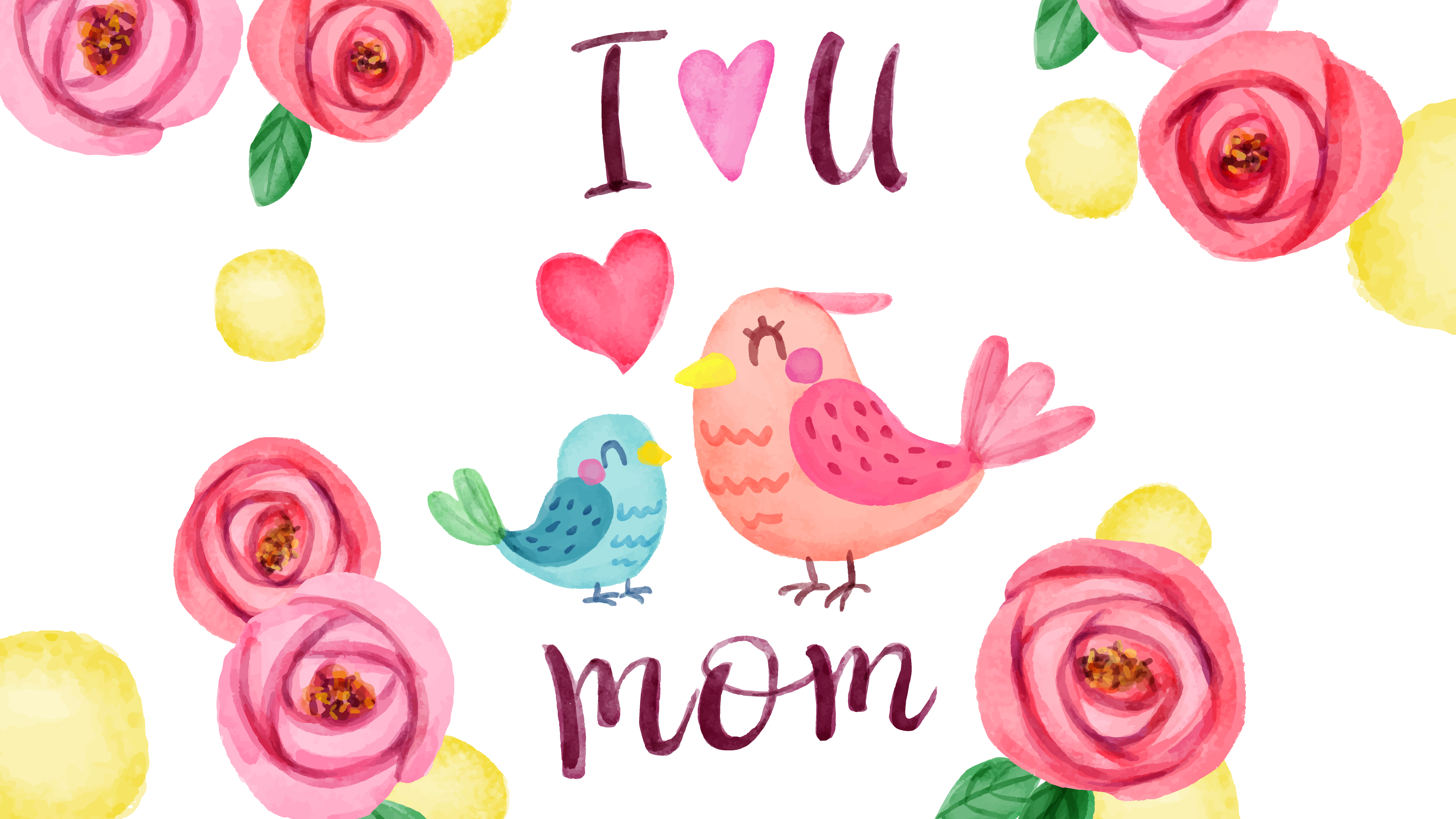 3840x2160 I Love You Mom Wallpaper 4K, Happy, Desktop