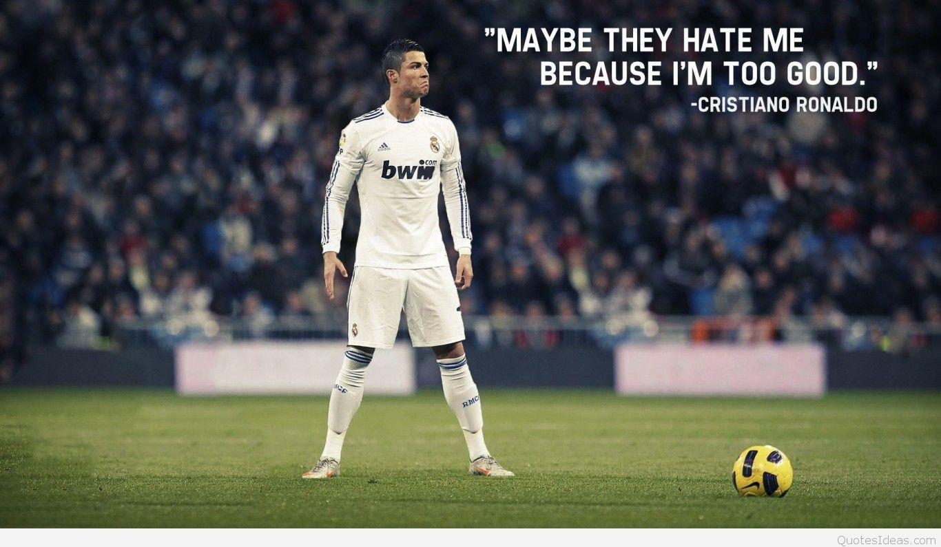 1370x800 Cristiano Ronaldo Soccer quote with wallpaper, Desktop