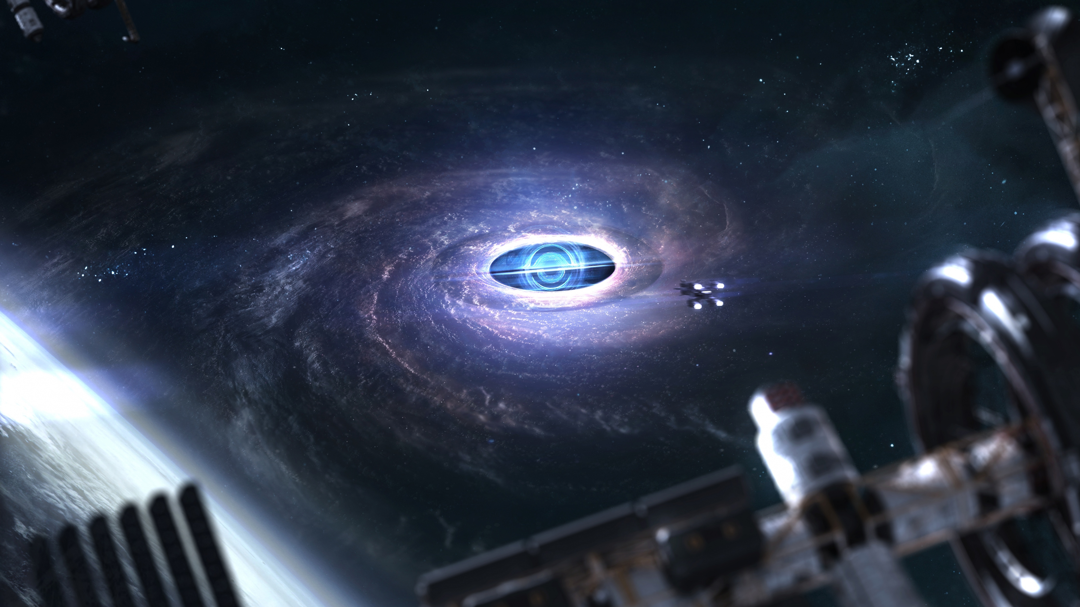 4480x2520 Black hole Wallpaper 4K, Gargantua, Interstellar, Space, Desktop