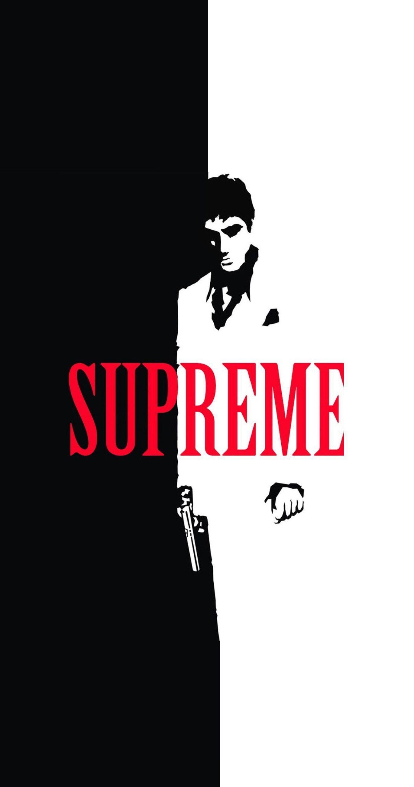 1370x2610 Scarface x Supreme Split IPhone Wallpaper. Wallpaper, Phone