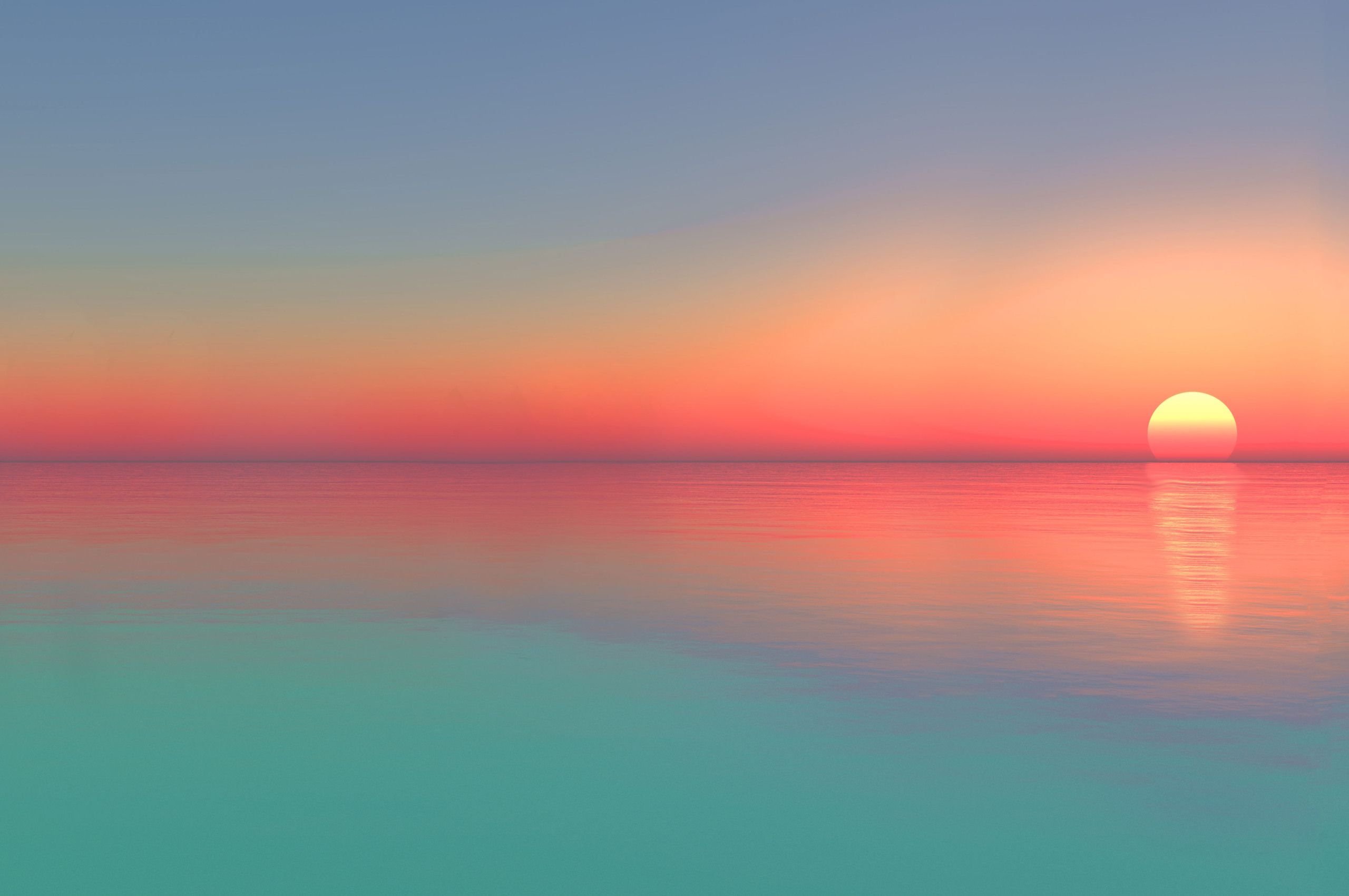 2560x1700 Calm Sunset Ocean Digital Art 5k Chromebook Pixel HD 4k Wallpaper, Image, Background, Photo and Picture, Desktop