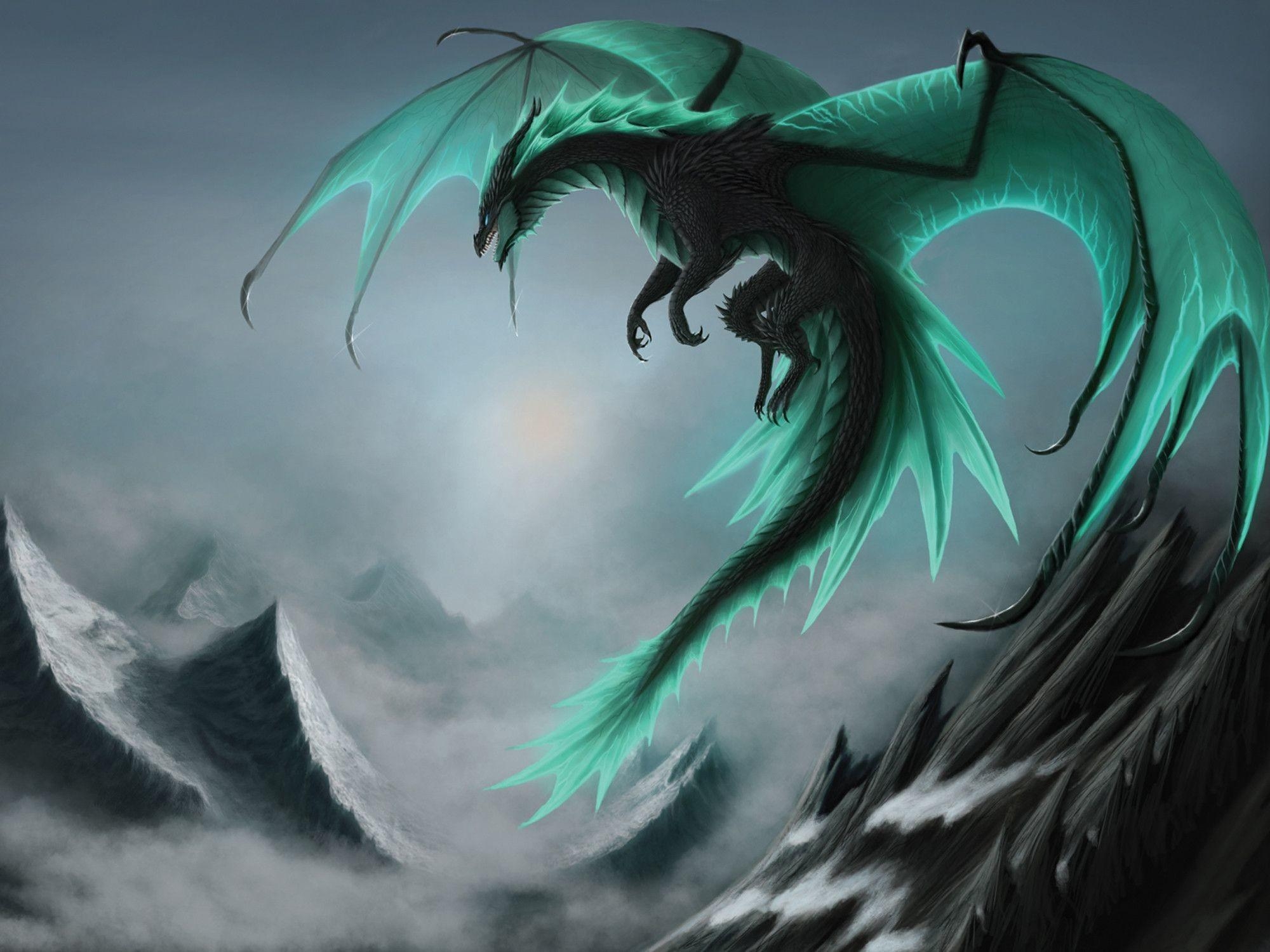 2000x1500 Green Dragon Wallpaper, Desktop