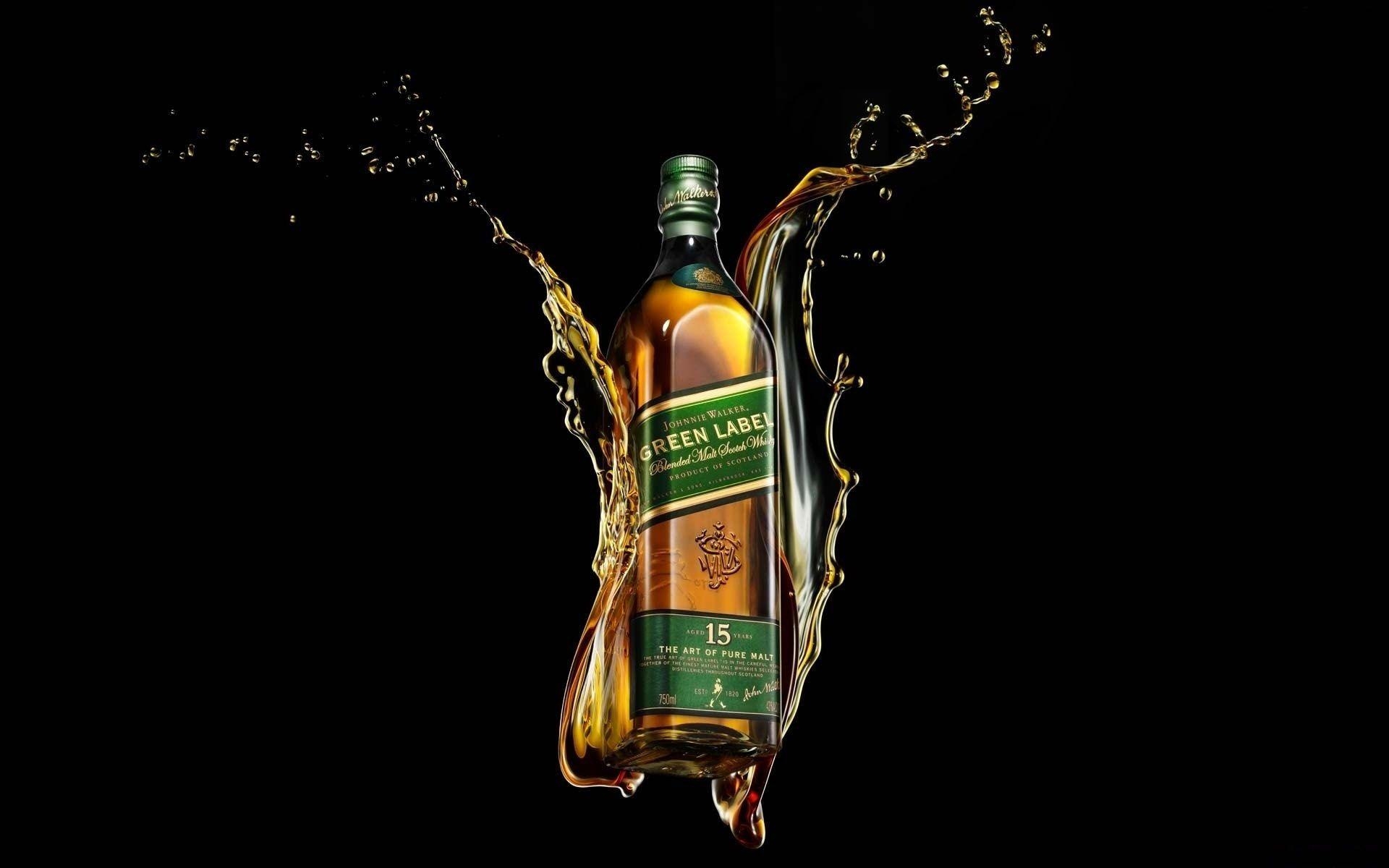 1920x1200 Wallpaper johnnie walker, green label, whiskey, bottle, Desktop