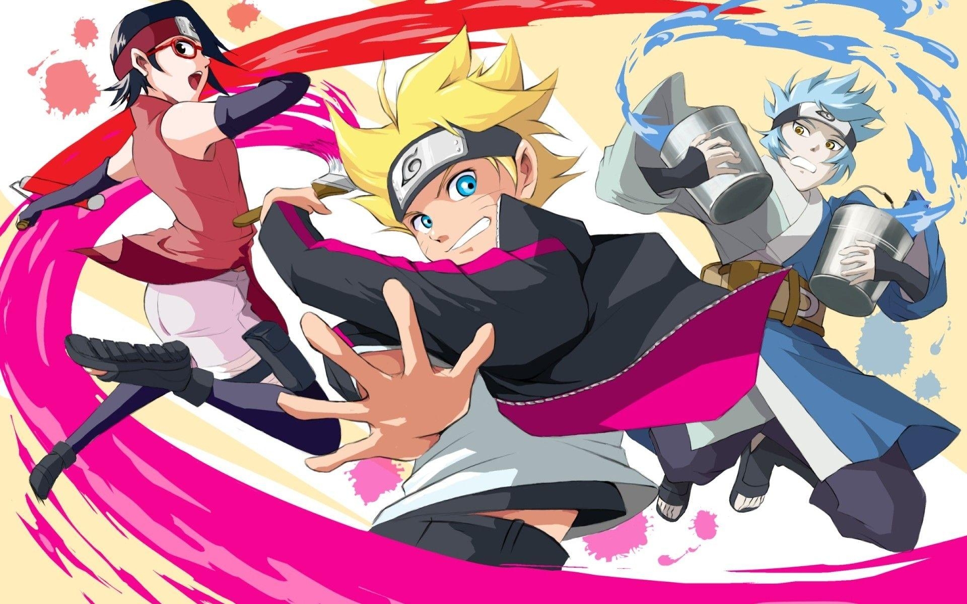 1920x1200 Download  Uzumaki Boruto, Uchiha Sarada, Mitsuki, Naruto, Desktop