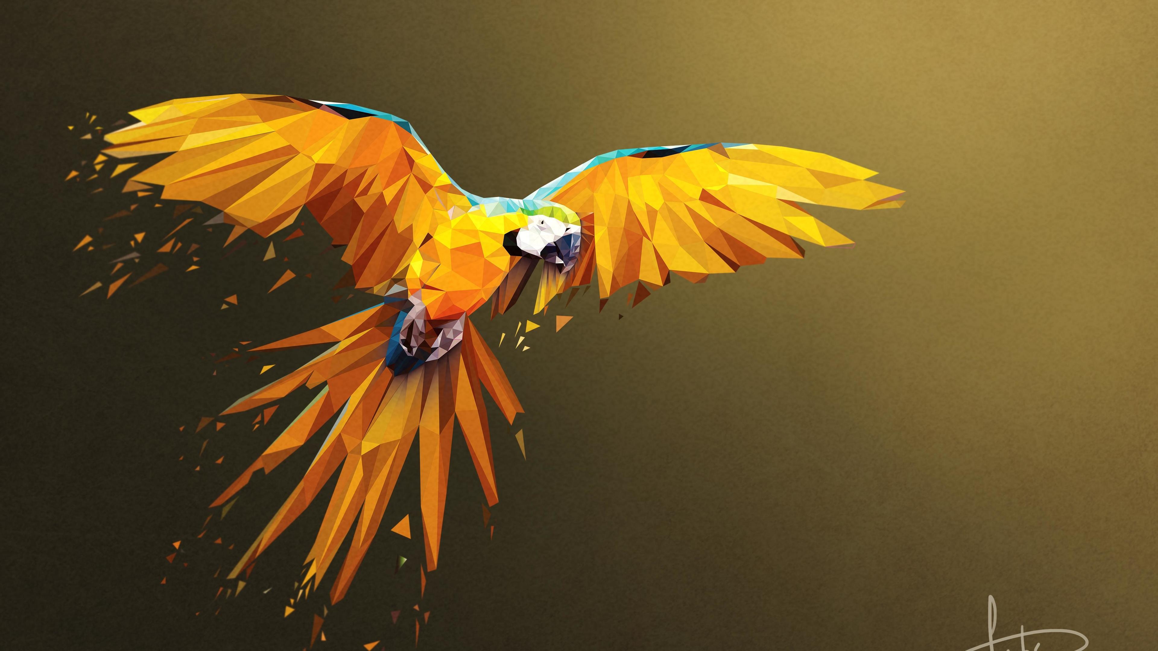 3840x2160 Wallpaper 4k Macaw Low Poly Digital Art 4k 4k Wallpaper, Artist, Desktop