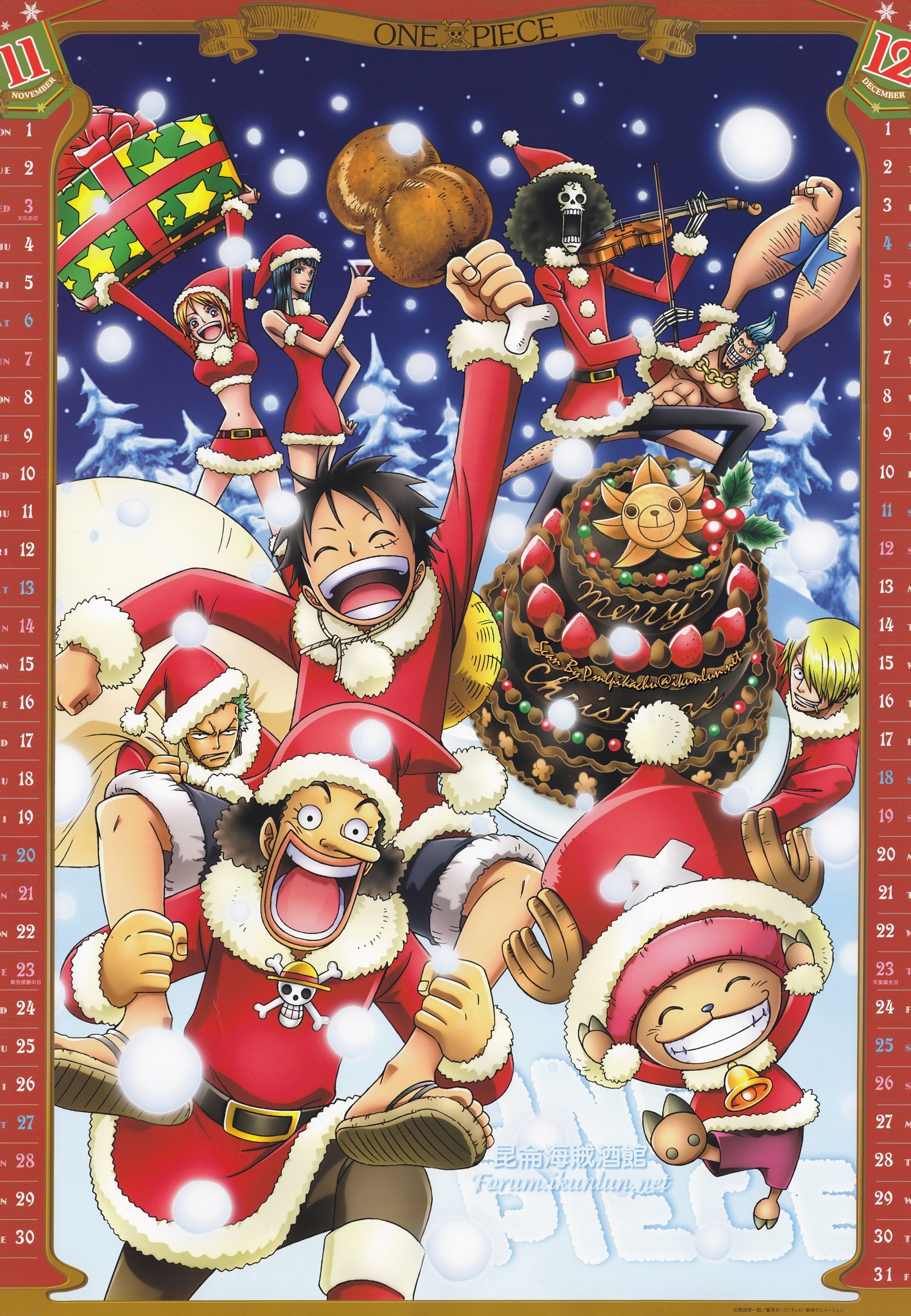 1780x2560 Wallpaper One Piece Christmas, Phone