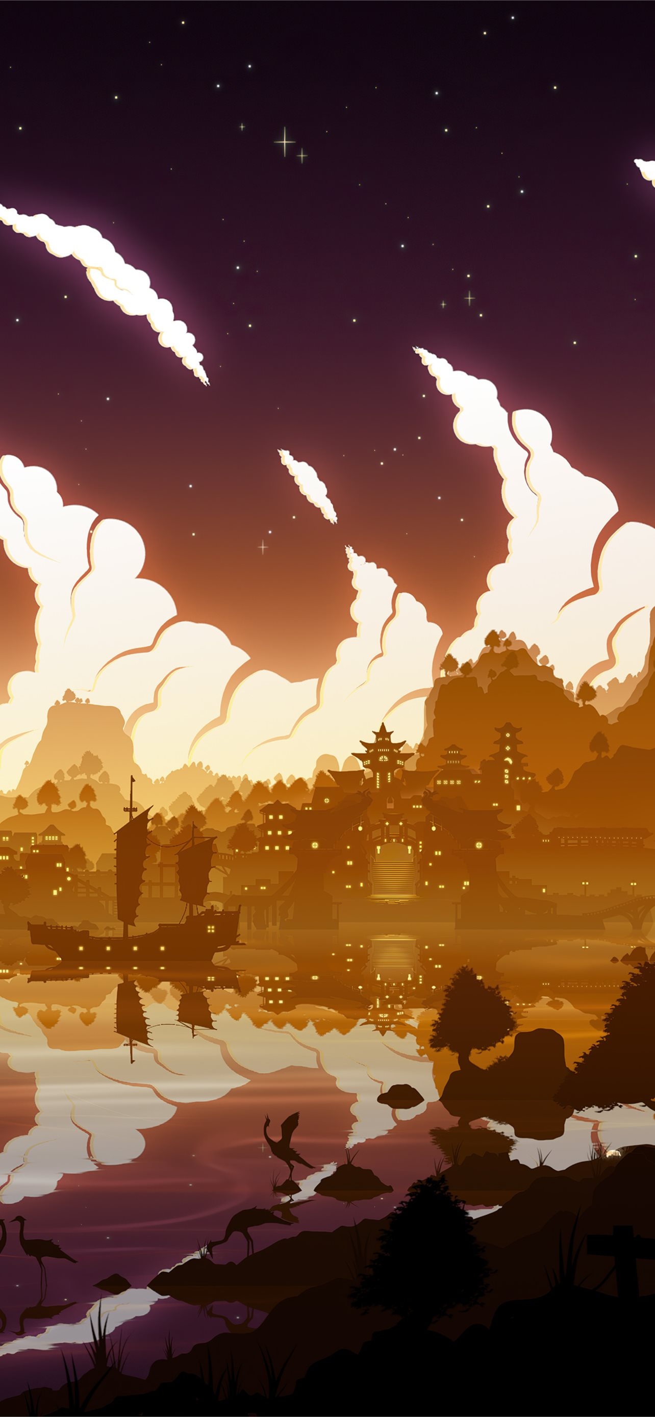 1290x2780 sunset beyond liyue genshin impact 5k iPhone 12 Wallpaper Free Download, Phone