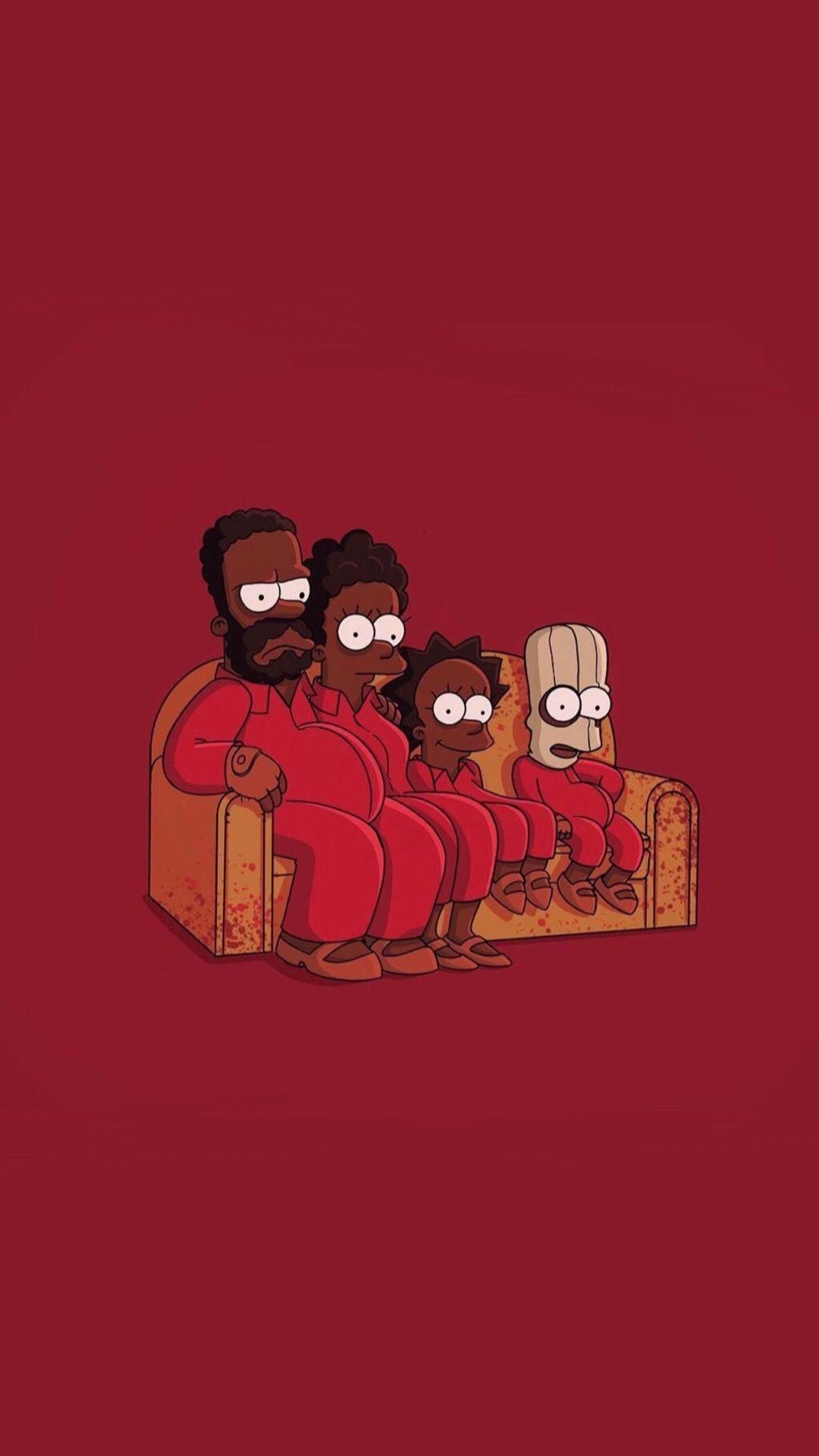 1030x1820 US movie wallpaper Simpsons red. Illustrations in 2019, Phone