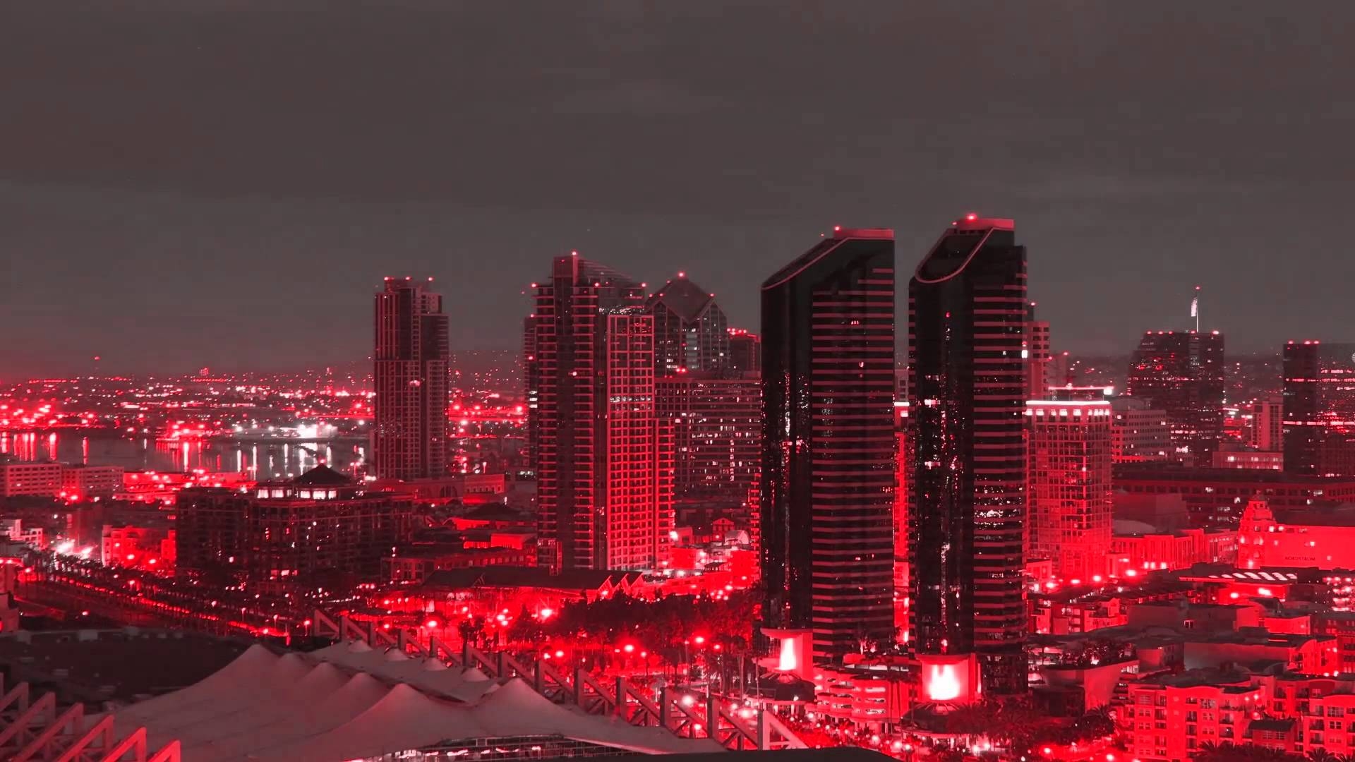 1920x1080 Red Skyscrapers Background. Red Christmas Wallpaper, Red Victorian Wallpaper and Red Wallpaper, Desktop