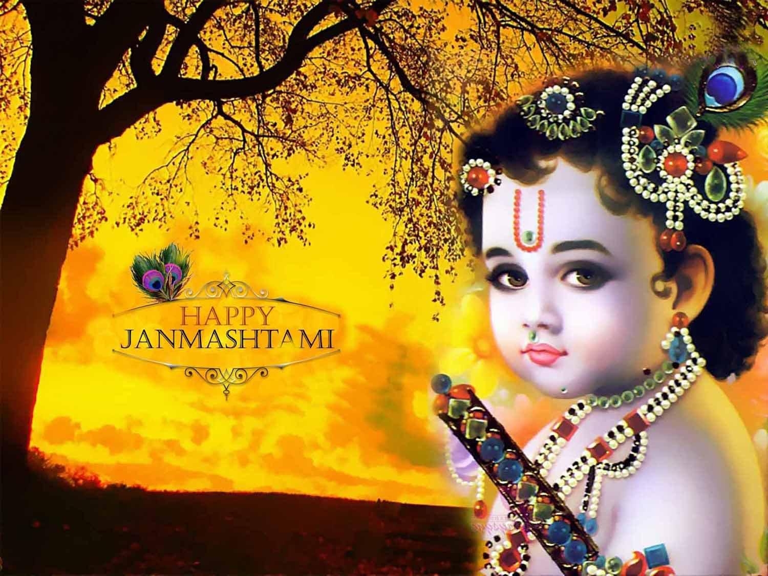 1500x1130 Very Beautiful Krishna Janmashtami Wish Picture And Photo, Desktop