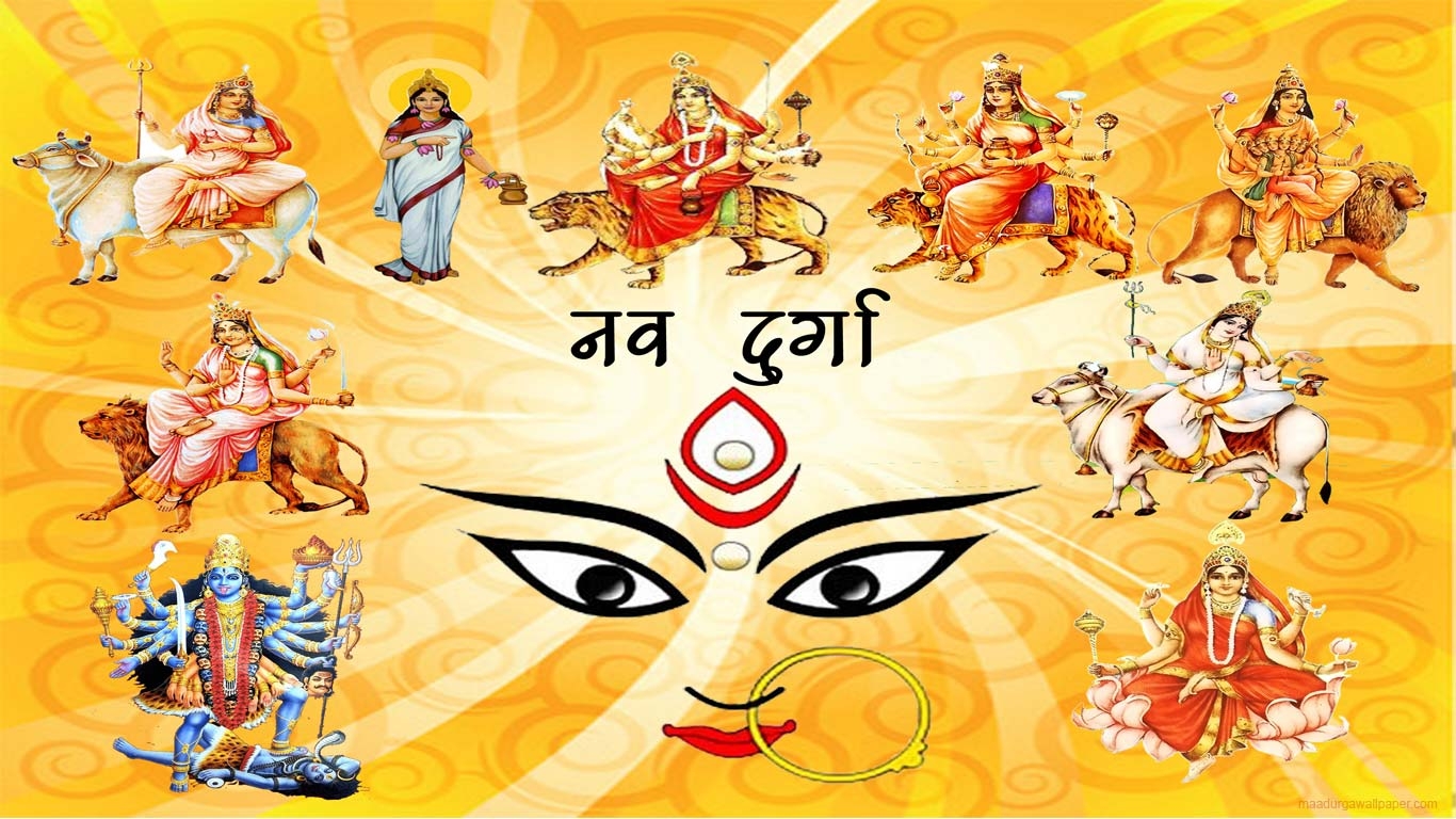 1370x770 navratri nav durga artstic photo, Desktop