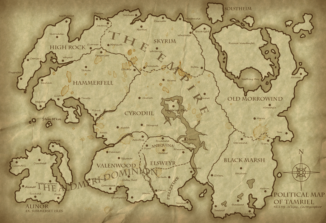 1080x740 Political Map of Tamriel 4E193, Desktop