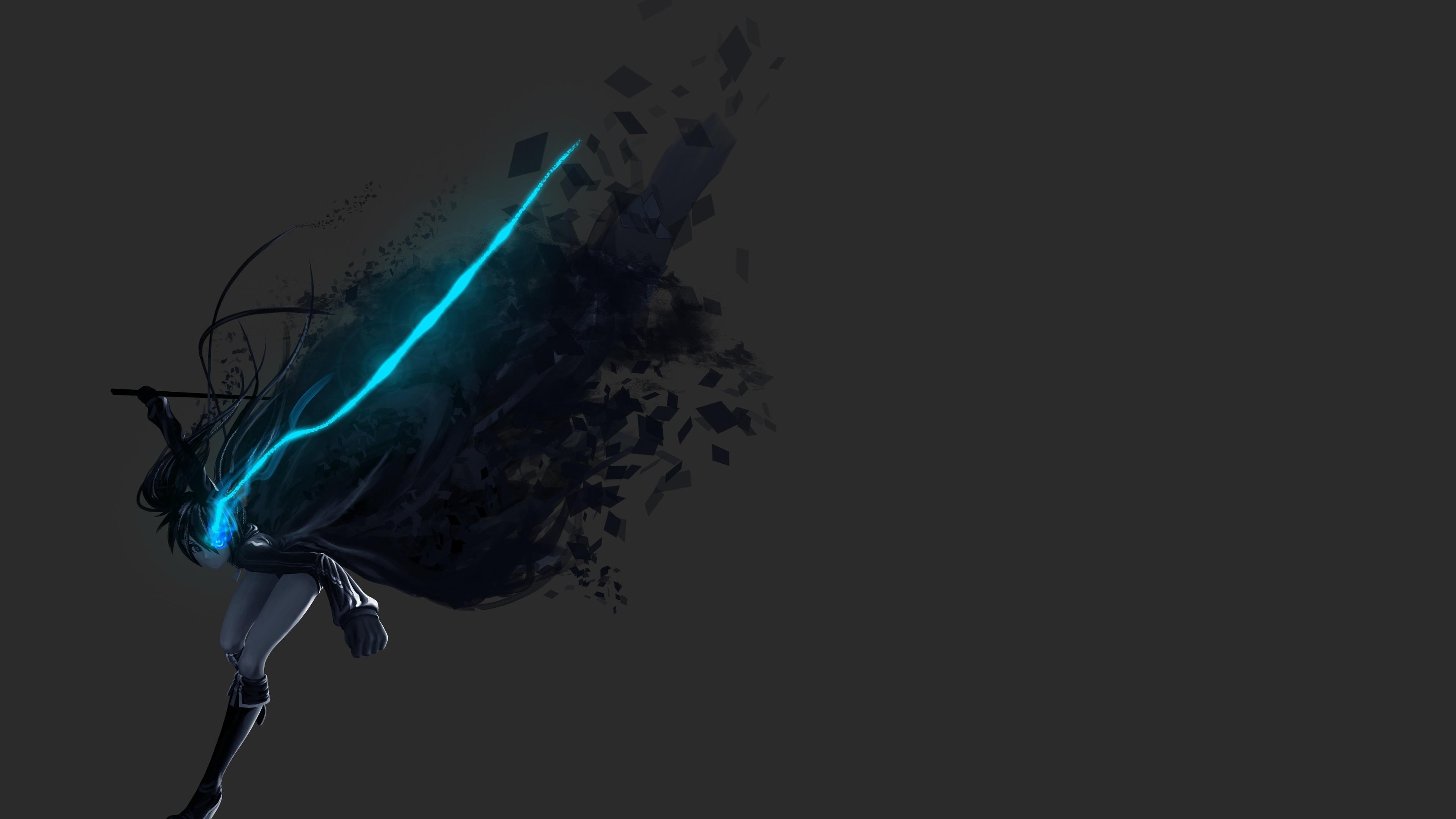 3840x2160 Black Wallpaper Anime 4k, Desktop