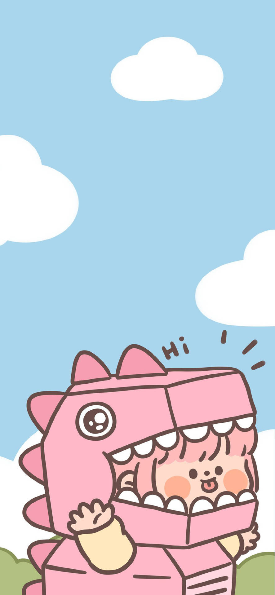 890x1920 Download Matching Pink Dino Wallpaper, Phone