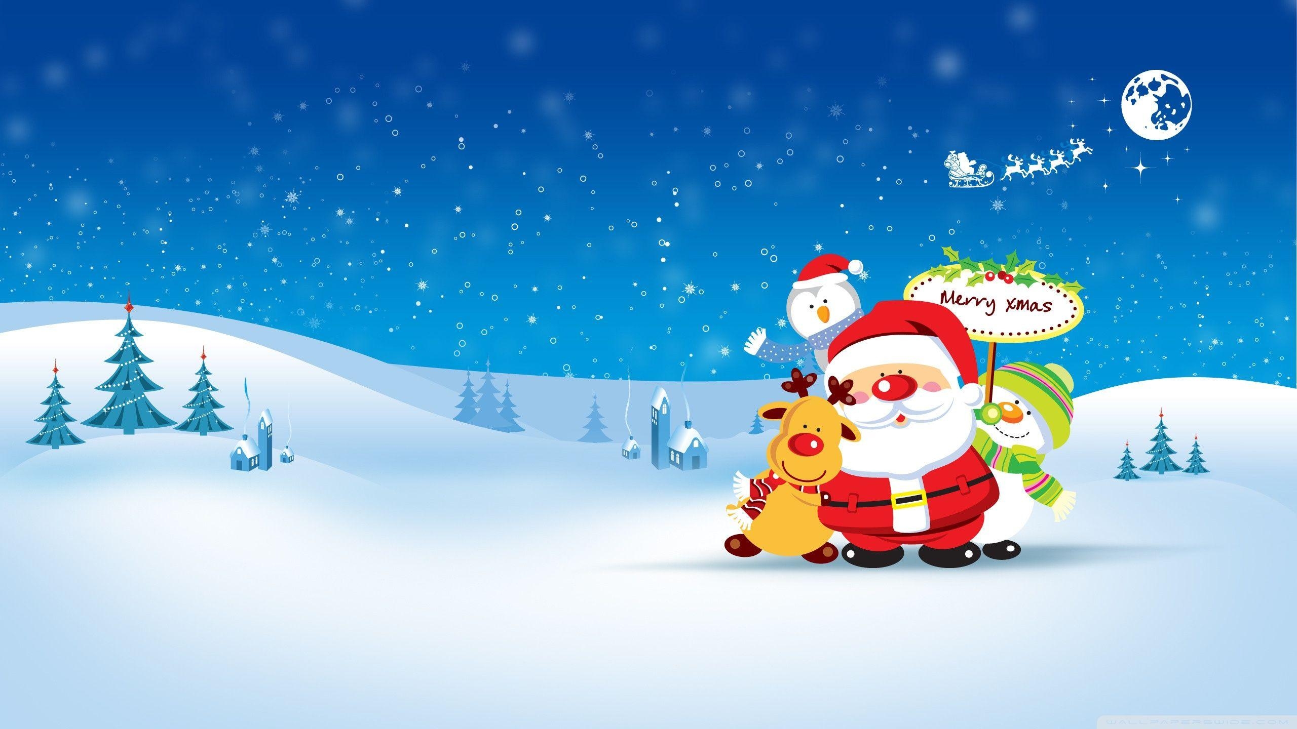 2560x1440 Merry Xmas Ultra HD Desktop Background Wallpaper for: Multi Display, Dual Monitor, Tablet, Desktop