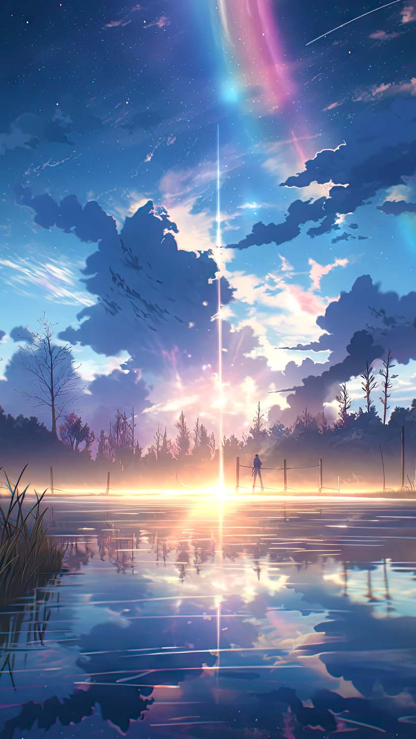 850x1500 Anime Sky Reflection iPhone Wallpaper HD Wallpaper. Anime scenery wallpaper, Anime background wallpaper, Scenery wallpaper, Phone