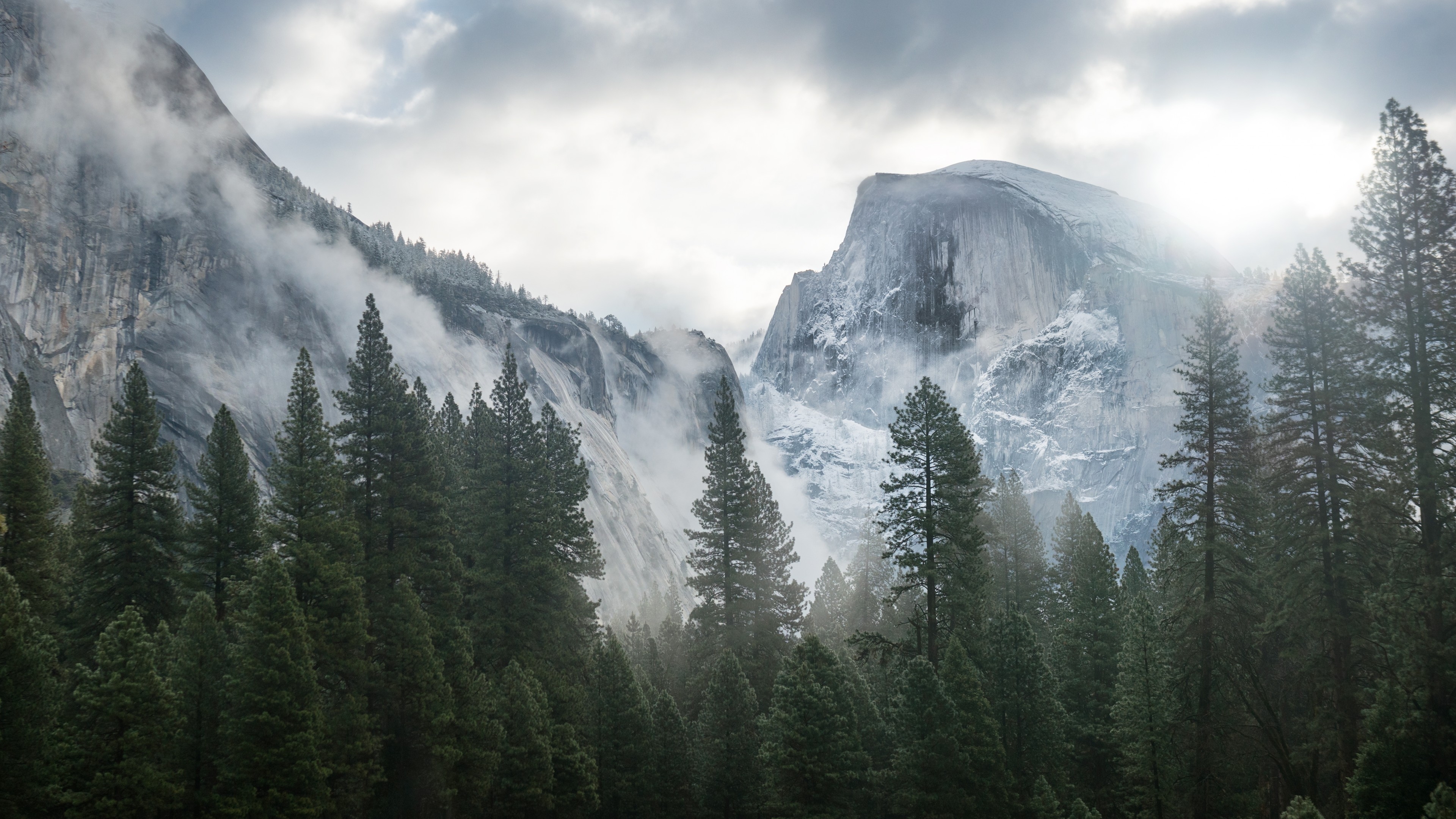 3840x2160 Wallpaper Yosemite, 5k, 4k wallpaper, 8k, forest, OSX, apple, mountains, Nature, Desktop