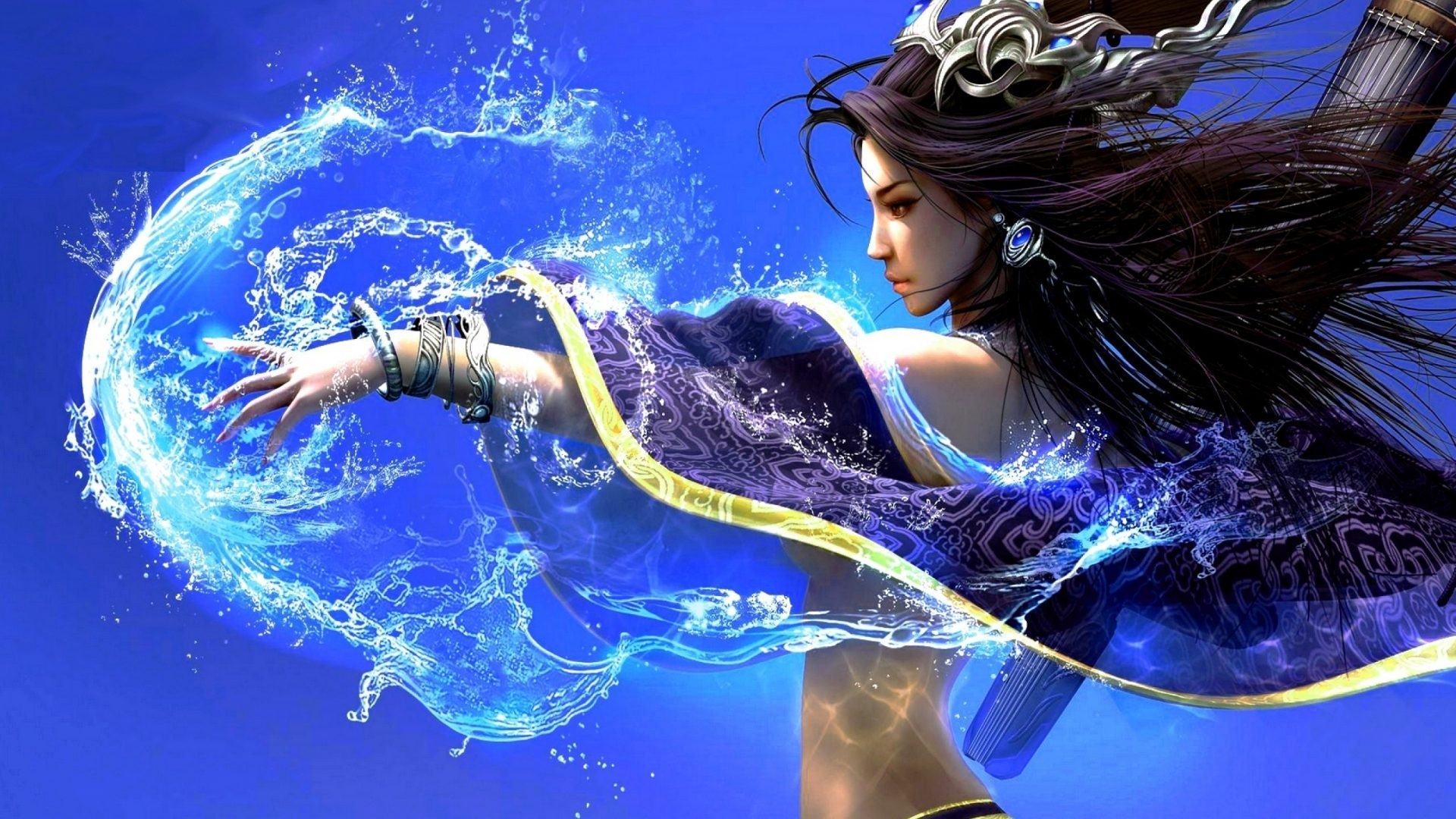 1920x1080 Witch Fantasy Art Asian Oriental Magic Spell Women Females Girls 1920x1200, Wallpaper13.com, Desktop