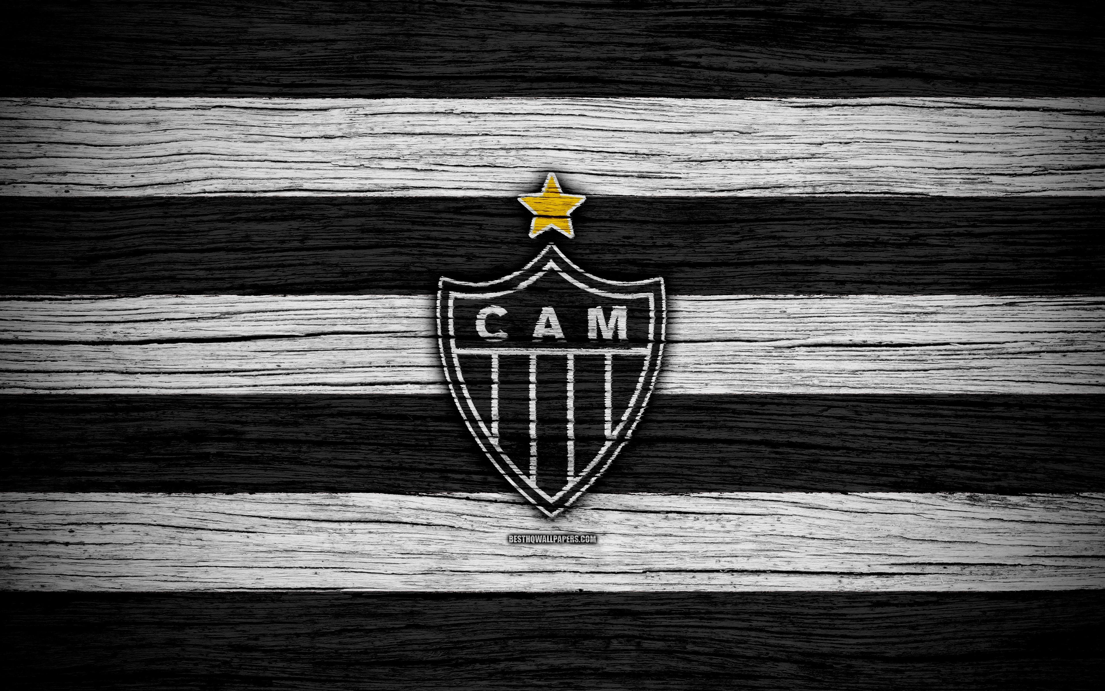 3840x2400 Download wallpaper Atletico Mineiro, 4k, Brazilian Seria A, logo, Desktop