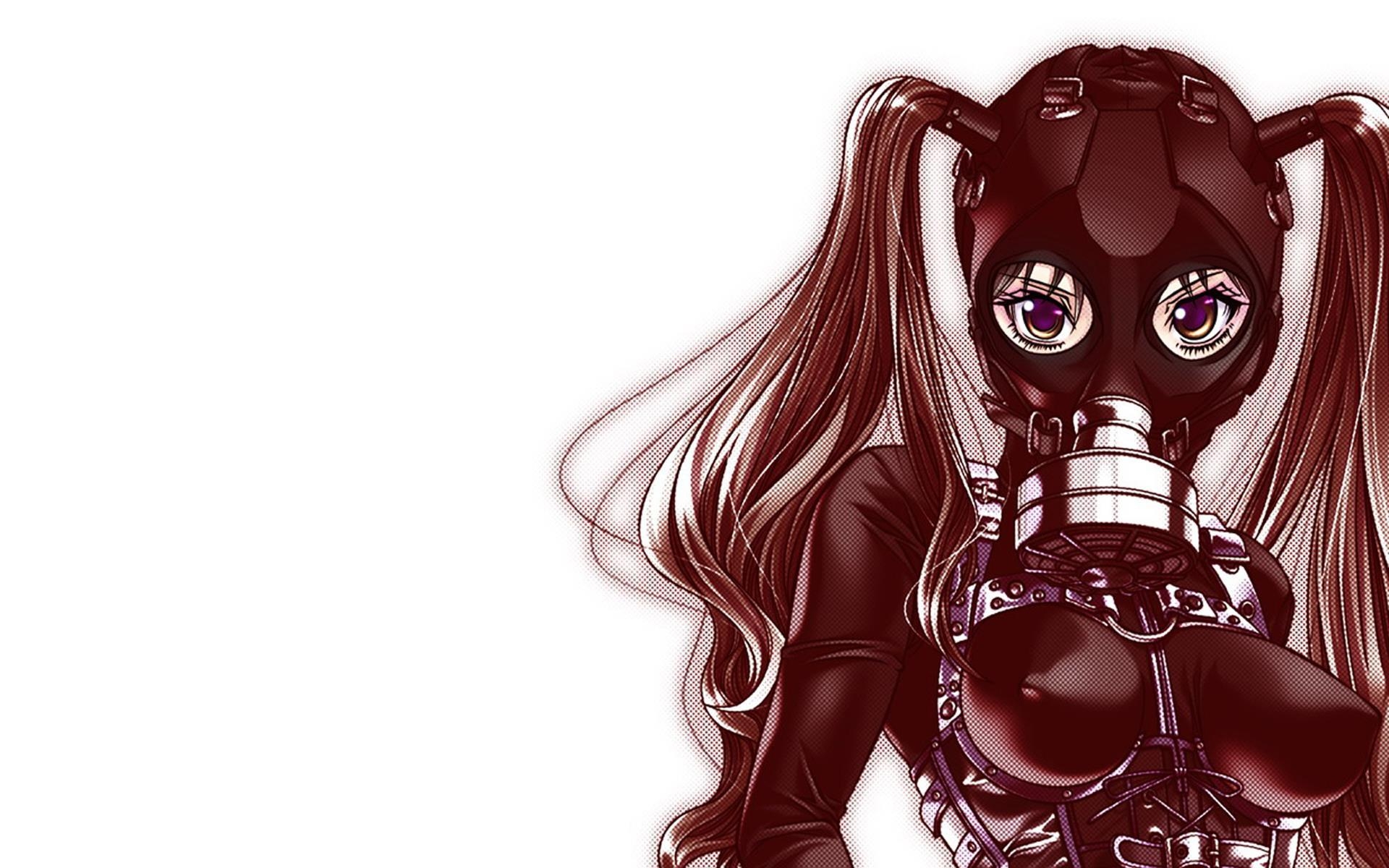 1920x1200 Original art vector girl dark horror gas mask anarchy post, Desktop