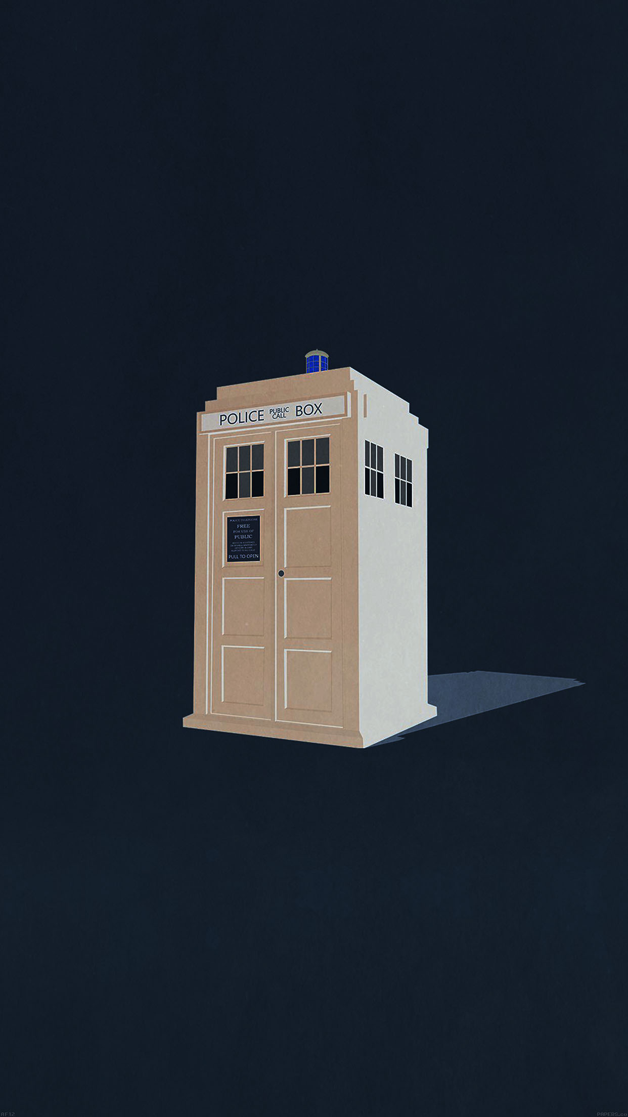 1250x2210 iPhone X wallpaper. police box public blue art illust, Phone