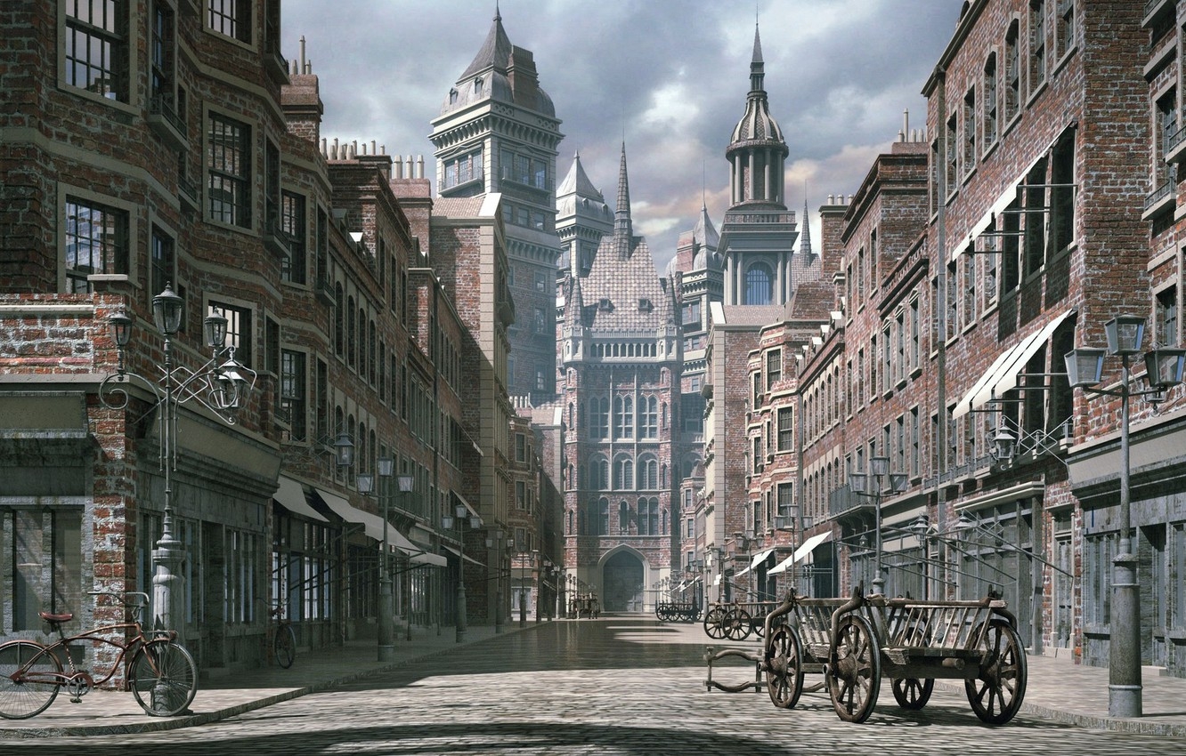 1340x850 Wallpaper the city, street, building, victorian, THE GOOD OLD DAYS image for desktop, section город, Desktop