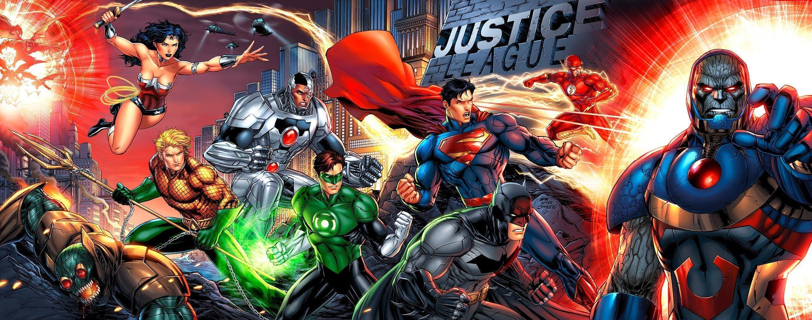 2650x1050 Superman, Composite Superman, Batman, DC Comics, Justice League, Dual Screen