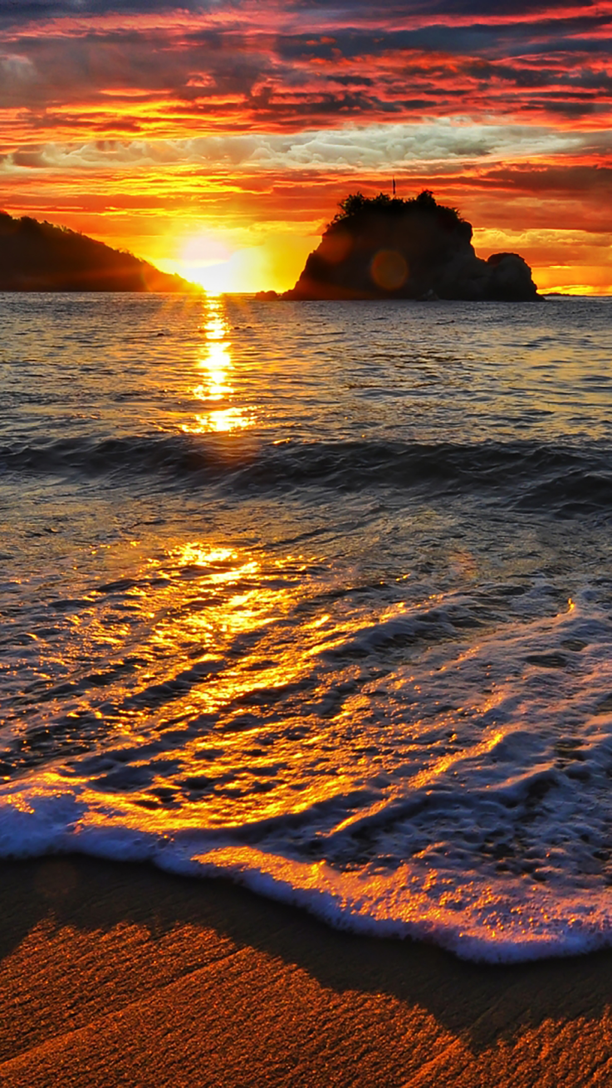 1250x2210 Sunset, Beach Wallpaper for iPhone X, 6, Phone