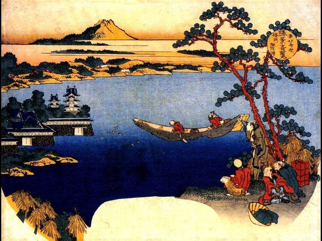 1030x770 My Free Wallpaper Wallpaper, Hokusai of Lake Suwa, Desktop