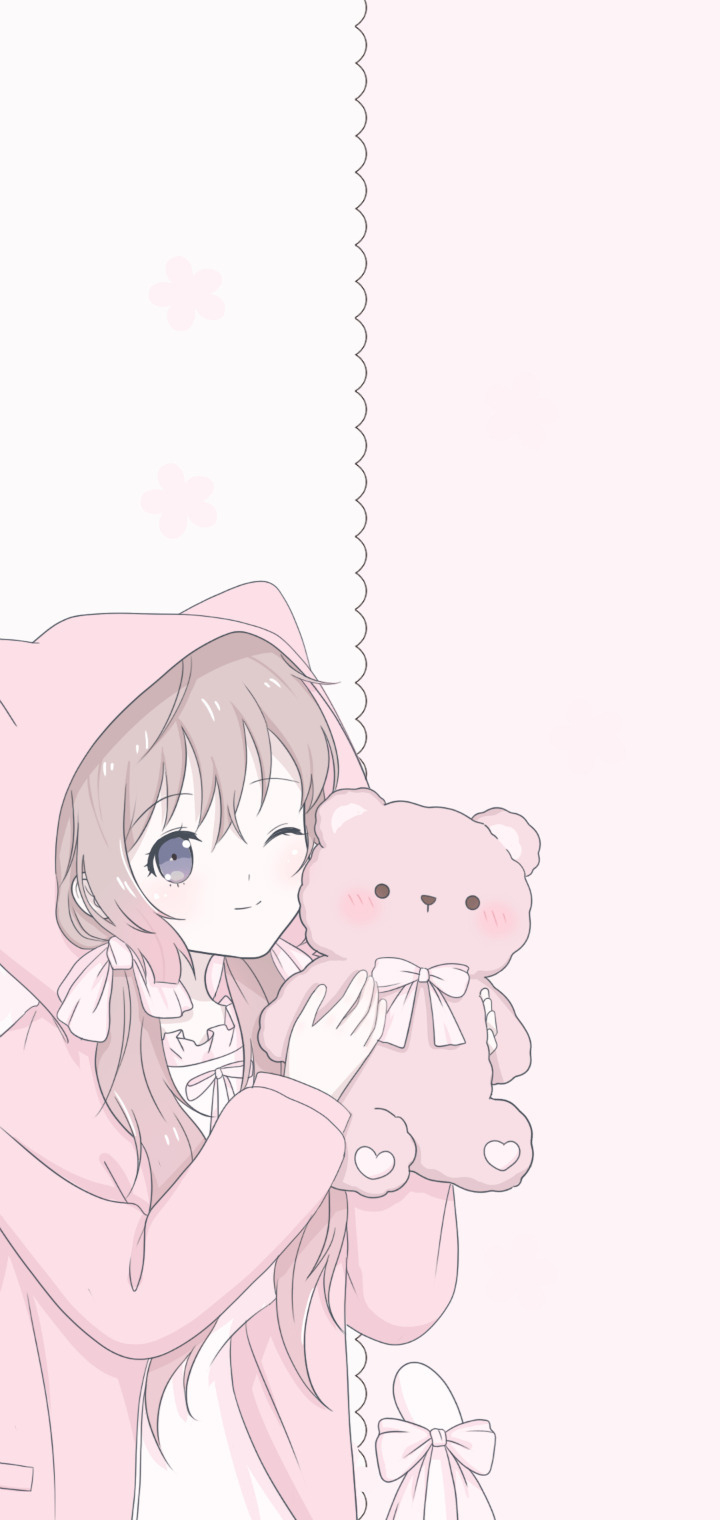 720x1520 kawaii pink wallpaper, Phone