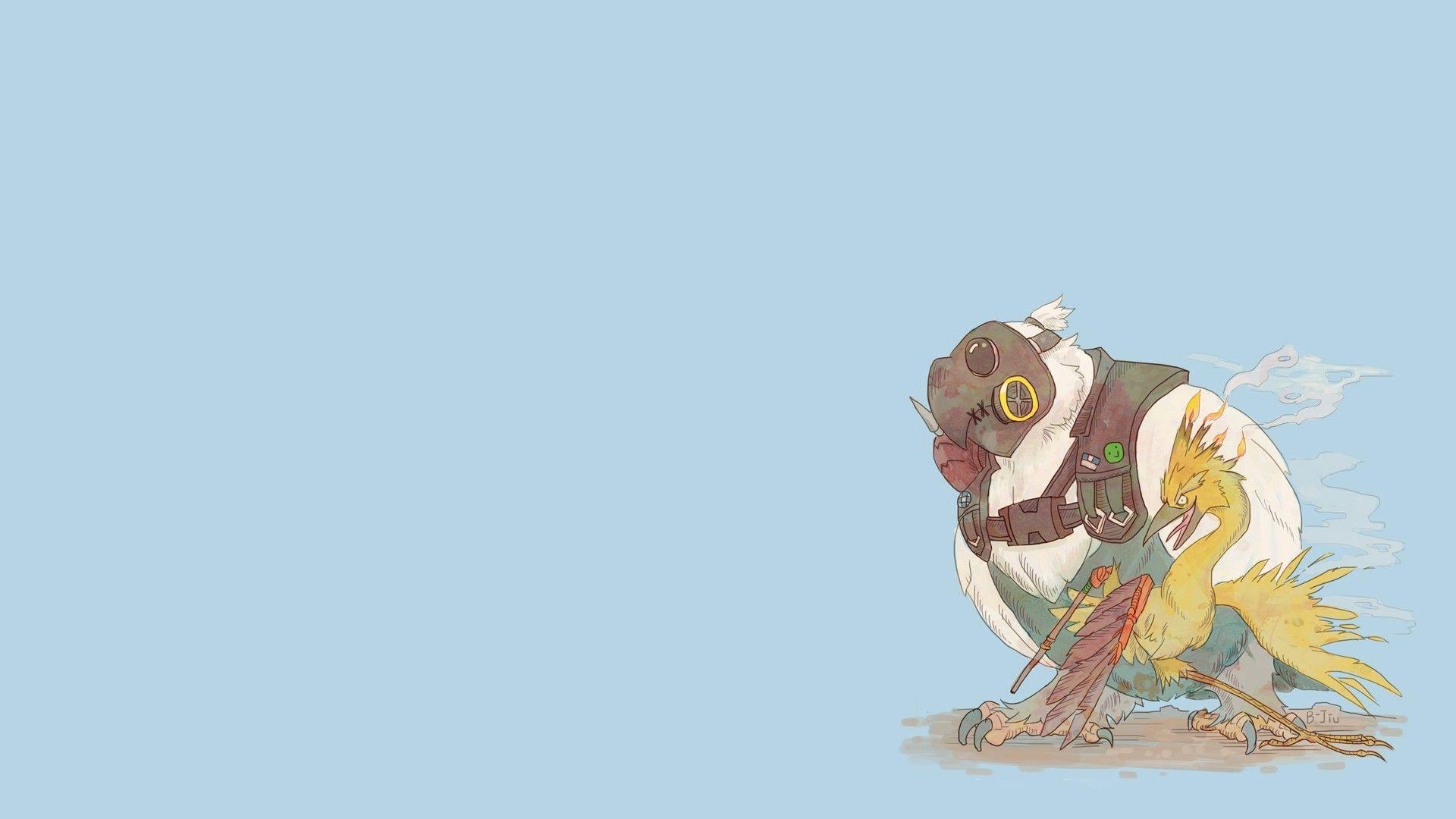 1920x1080 Roadhog (Overwatch), Overwatch, Birds, Junkrat (Overwatch, Desktop