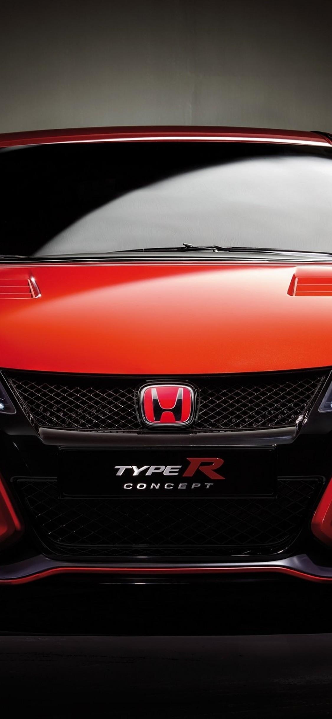 1130x2440 Download  Honda Civic Type R, Red Cars, Front View, Phone