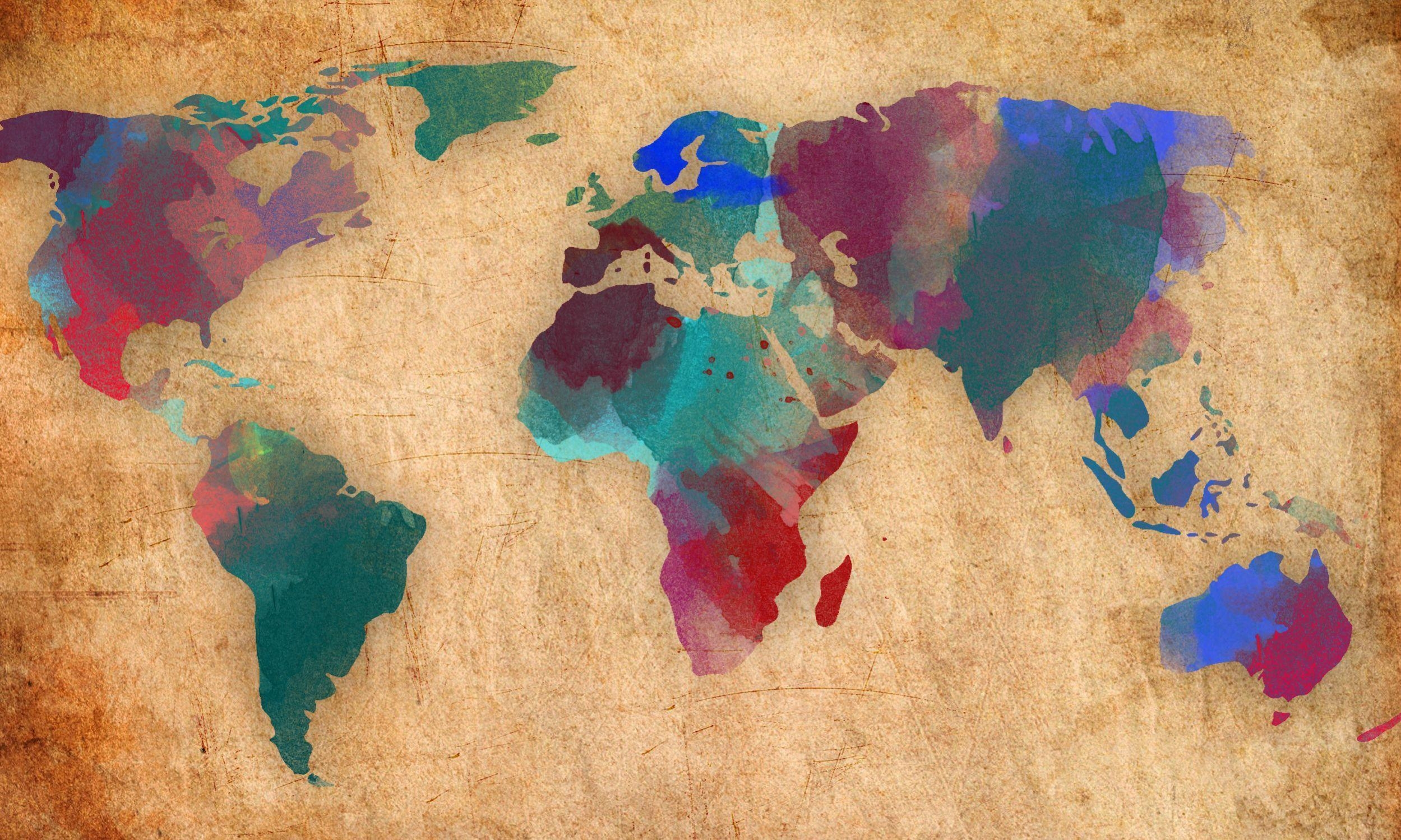 2500x1500 World Map Wallpaper HD, Desktop