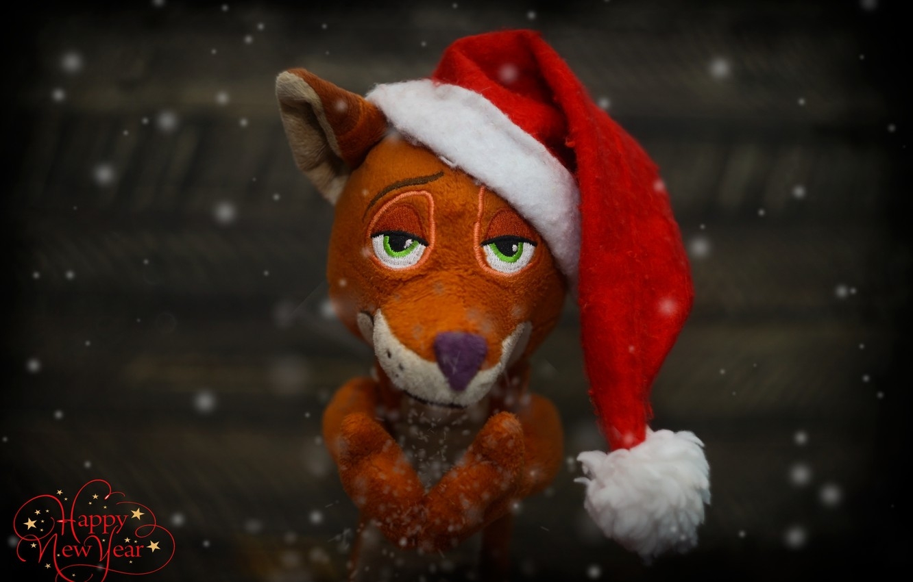 1340x850 Wallpaper background, toy, Fox, Christmas mood image for desktop, section настроения, Desktop