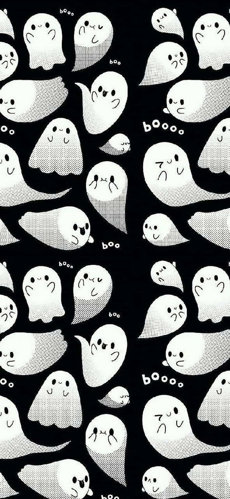 800x1740 Cute Ghost Wallpaper, Phone