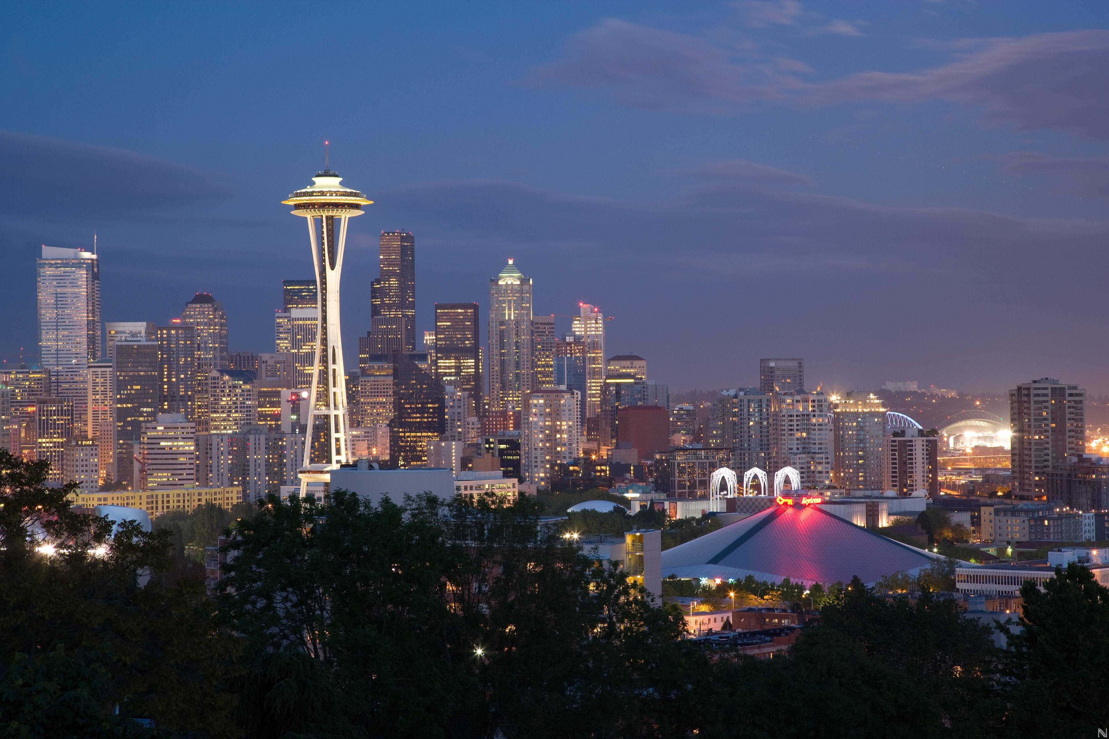 3840x2560 Seattle Skyline Art Seattle Skyline Wallpaper, Desktop