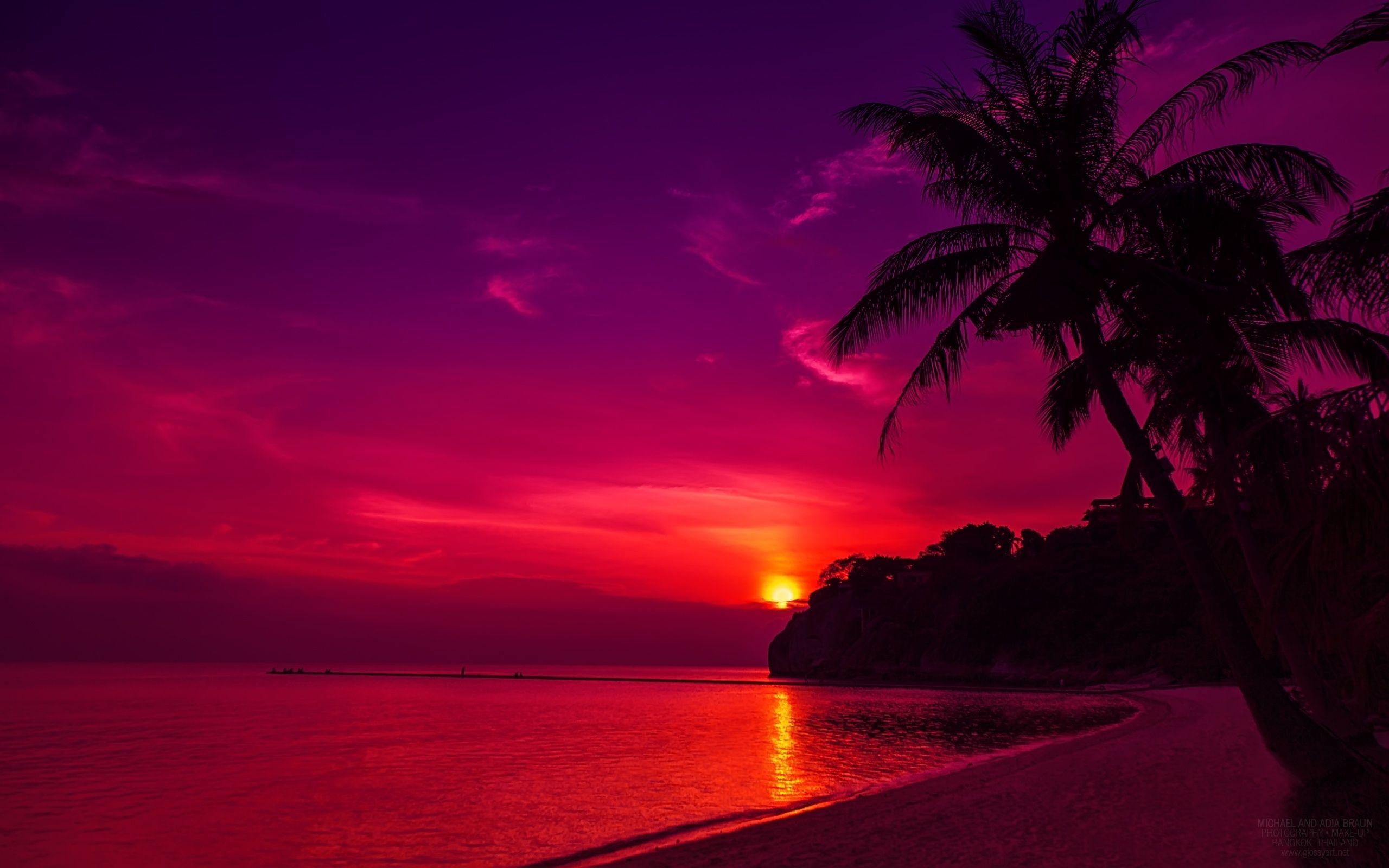 2560x1600 Aesthetic Wallpaper Island Sunset, HD Wallpaper, Desktop