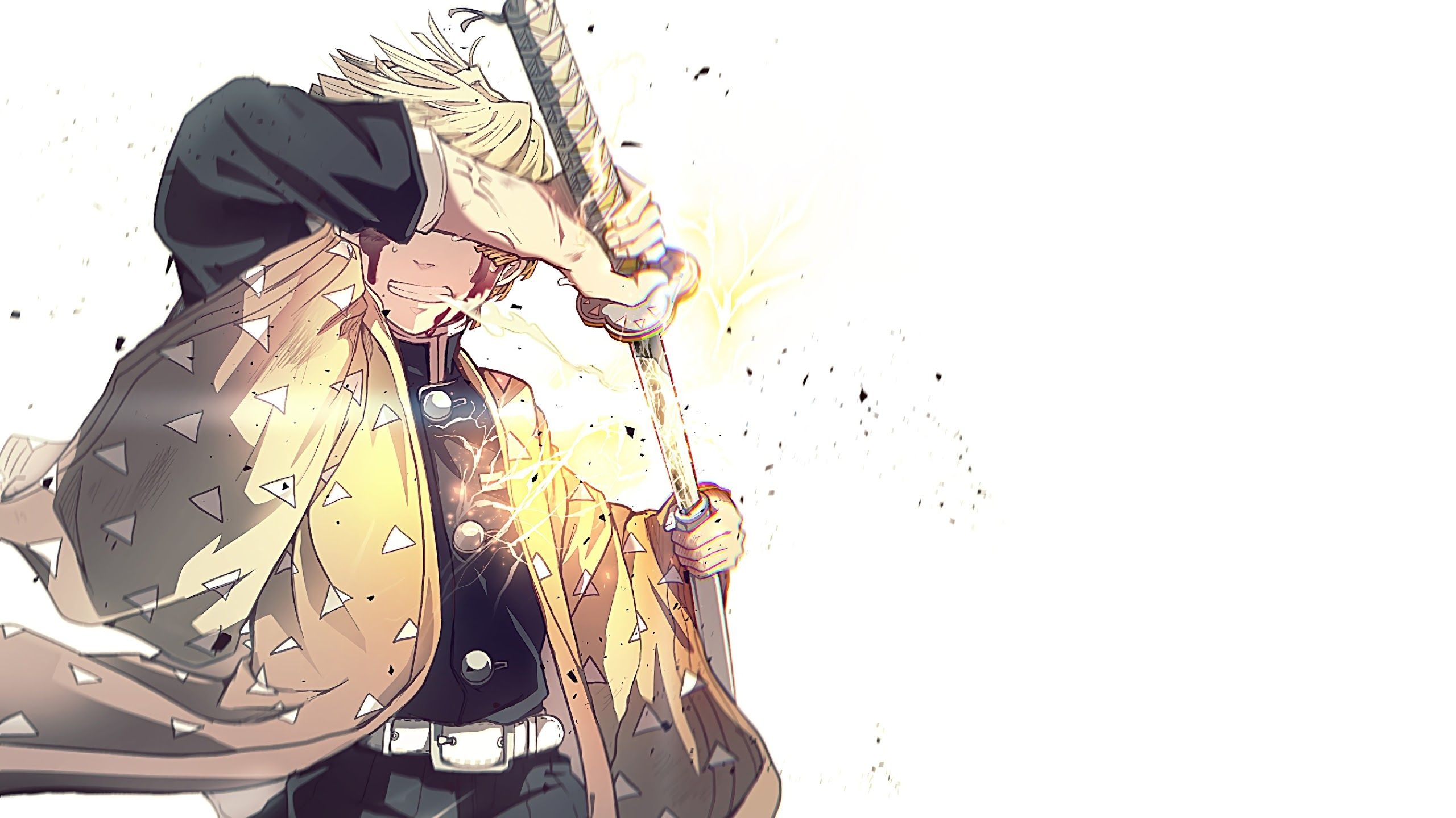 2560x1440 Zenitsu Agatsuma Kimetsu no Yaiba 4K Wallpaper, Desktop