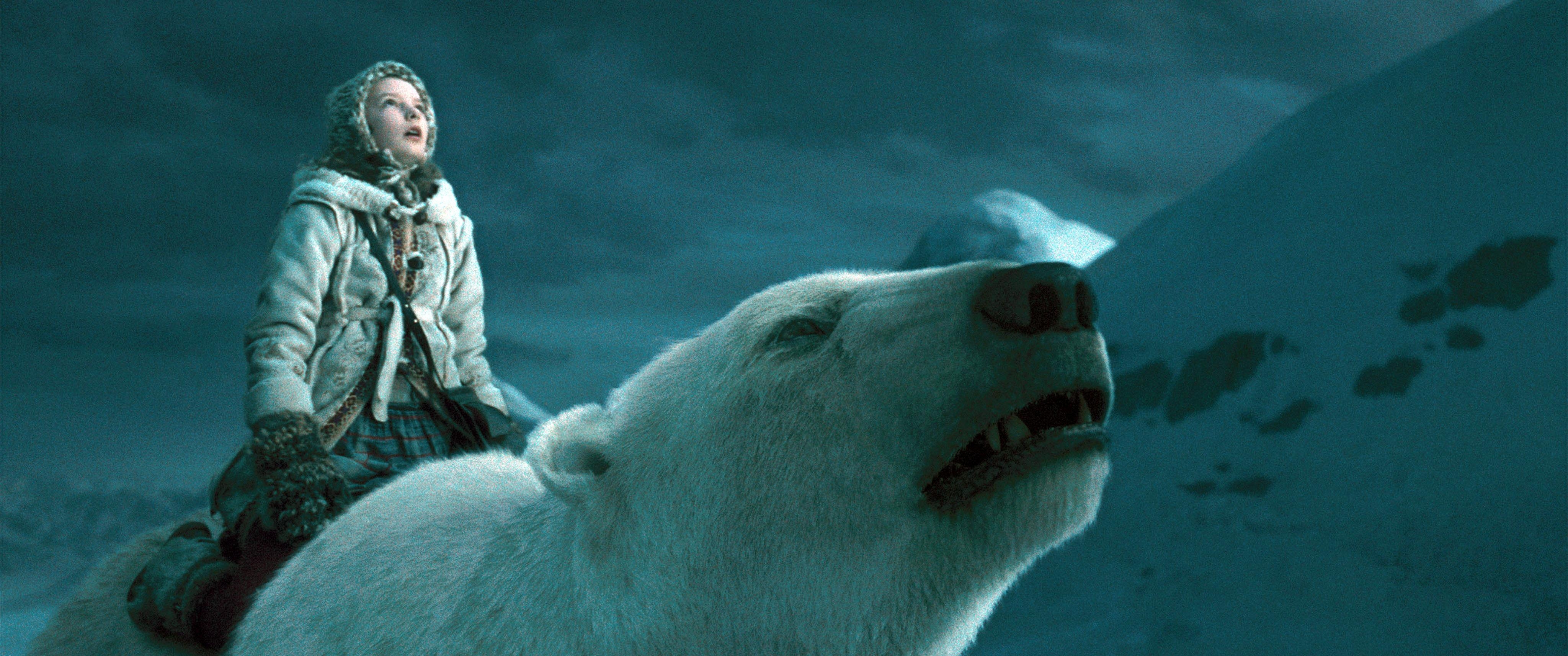 4100x1720 movies the golden compass polar bears children  wallpaper, Dual Screen