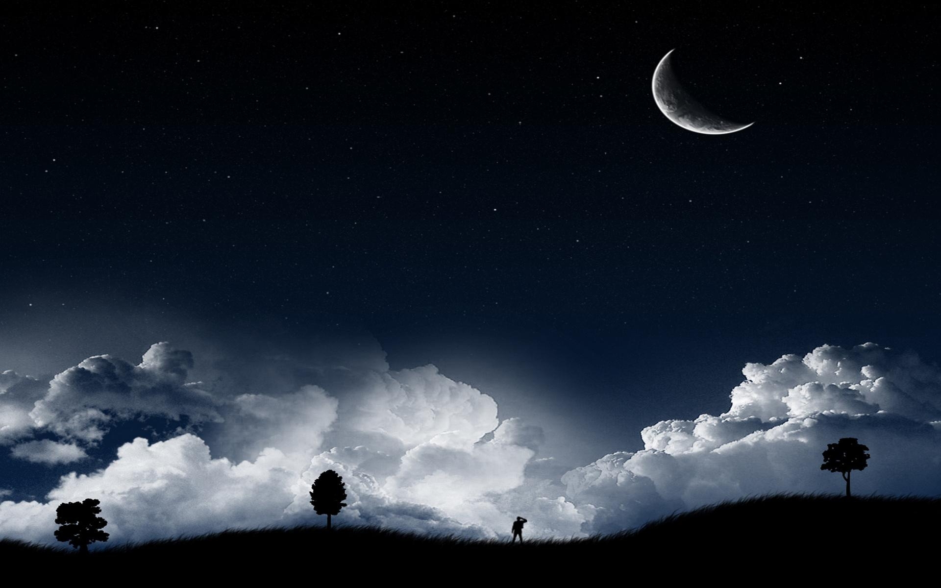 1920x1200 Wallpaper.wiki Crescent Moon Background Widescreen PIC WPB0011612, Desktop