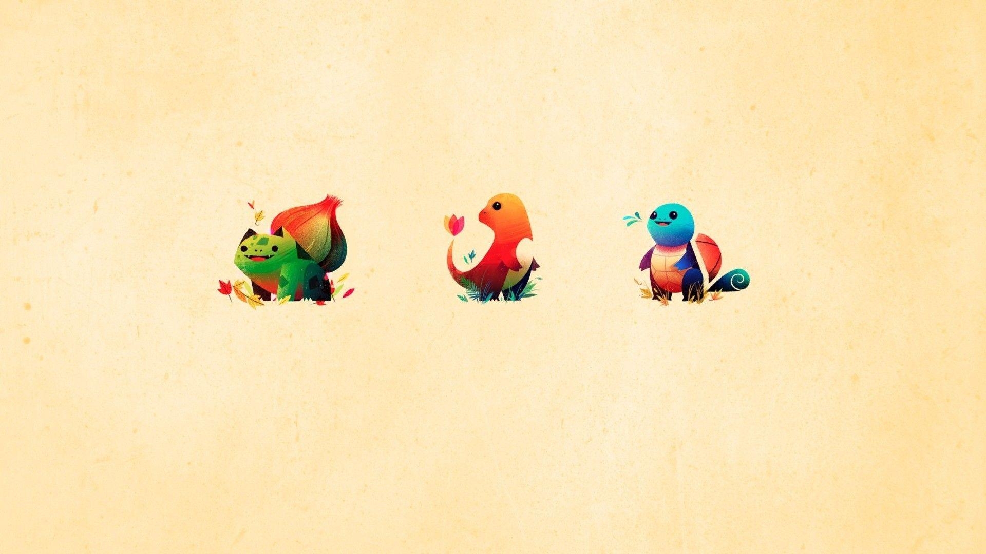 1920x1080 Minimalistic bulbasaur squirtle charmander wallpaper. AllWallpaper, Desktop