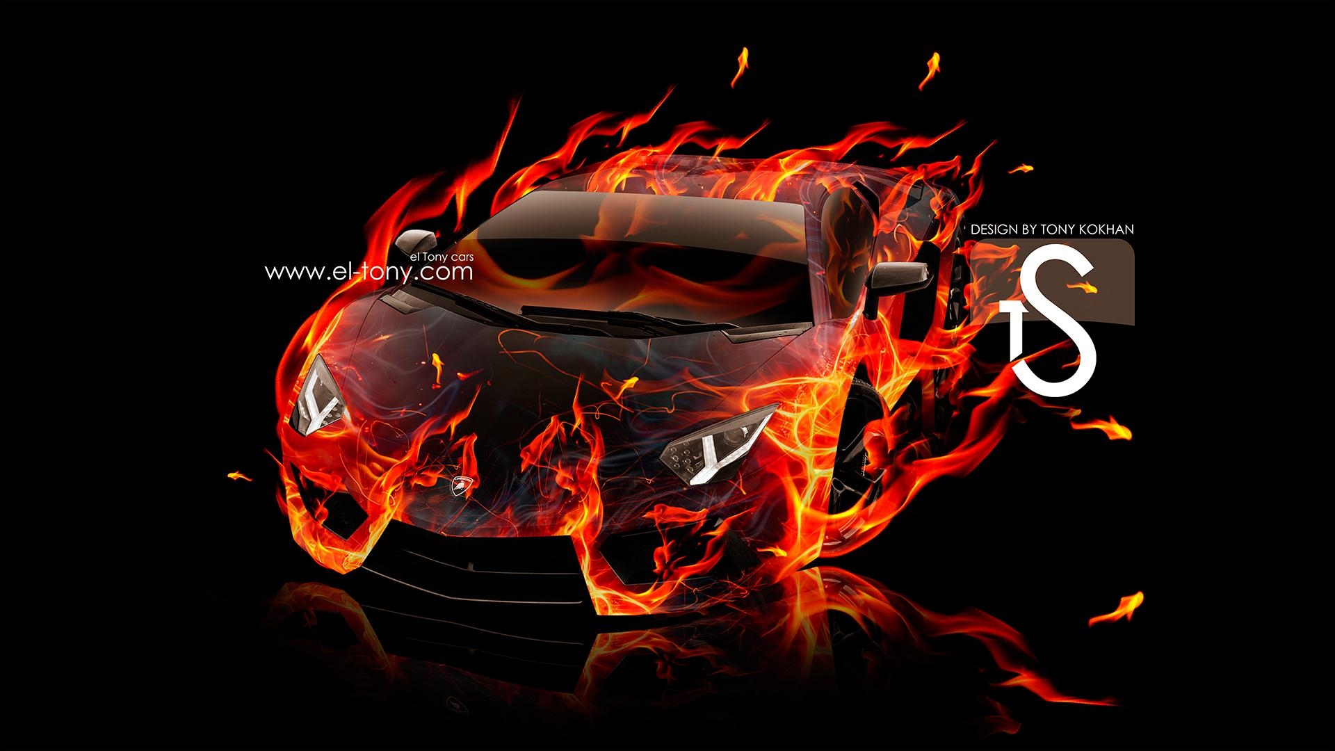 1920x1080 Lamborghini Aventador Fire Car V2 HD Wallpaper, Desktop