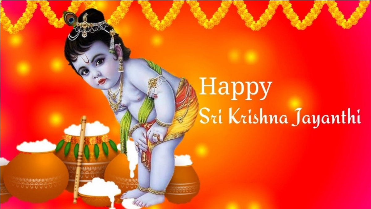 1200x680 Janmashtami 2021 Messages in Gujarati & Marathi: Krishna Jayanthi WhatsApp Greetings, Image & HD Wallpaper, Facebook Status and SMS To Celebrate Gokulashtami, Desktop