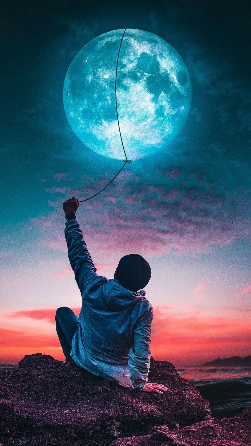 810x1440 My moon. Surrealism photography, Night sky wallpaper, Space art gallery, Phone