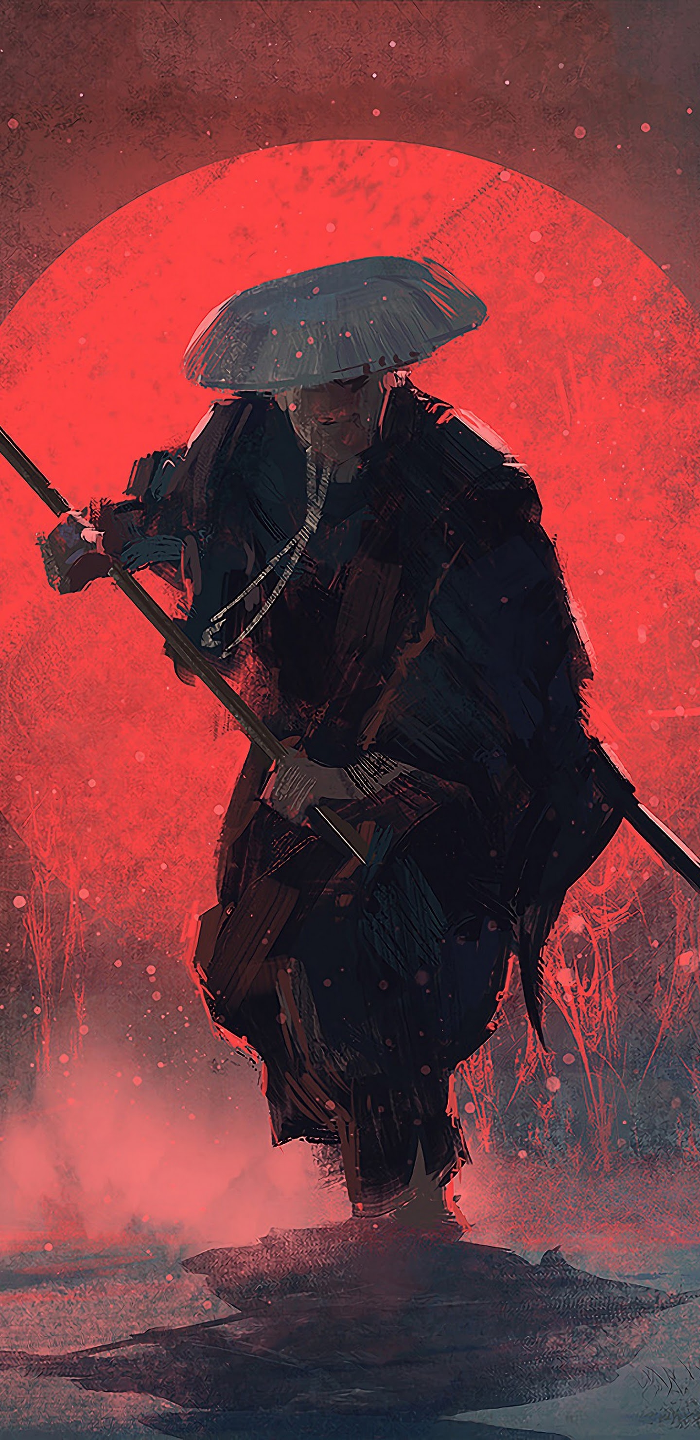 1440x2960 Samurai Art Fantasy 4K Wallpaper, Phone