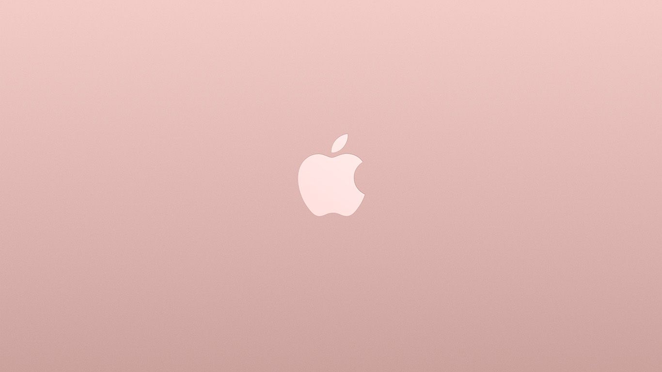 1370x770 wallpaper for desktop, laptop. logo apple pink rose gold white minimal illustration art, Desktop