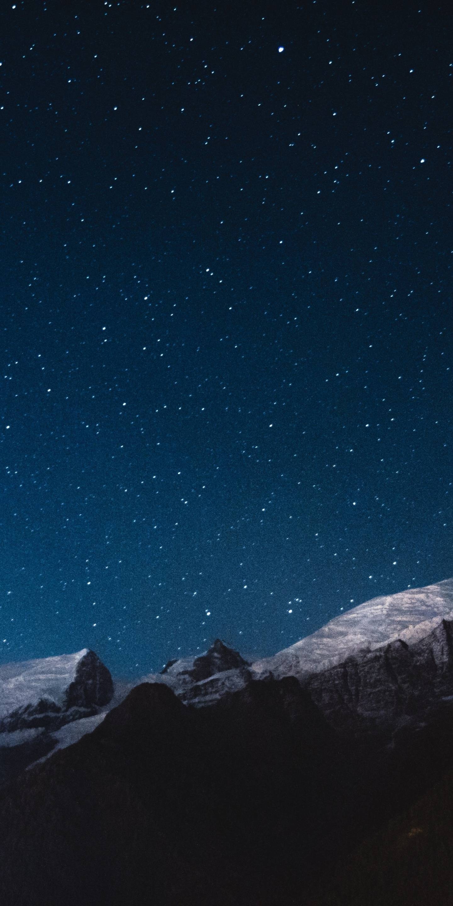 1440x2880 Download  wallpaper night, mountains, stars, nature, sky, Phone